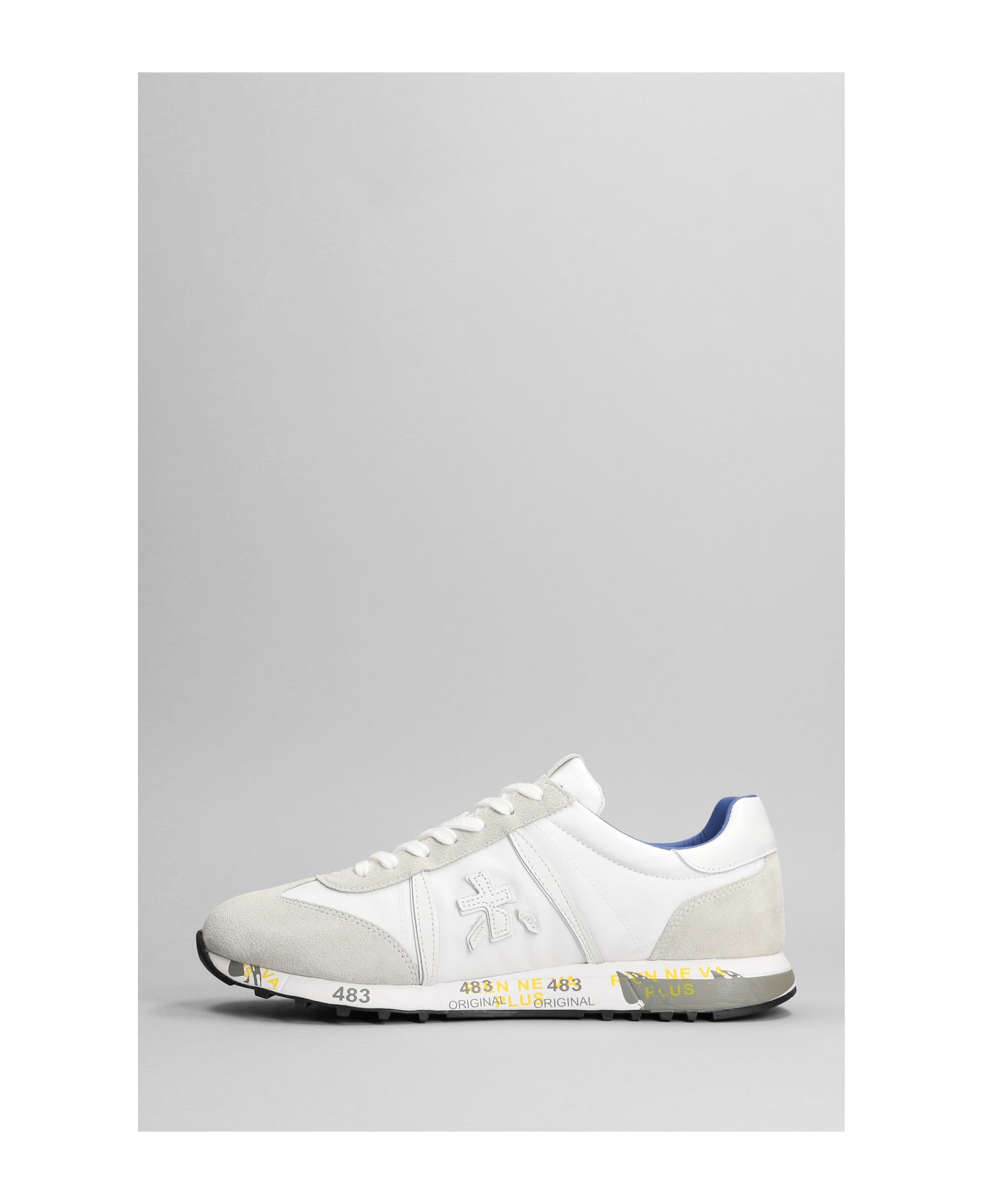 Premiata Lucy Sneakers In White Suede And Fabric - white