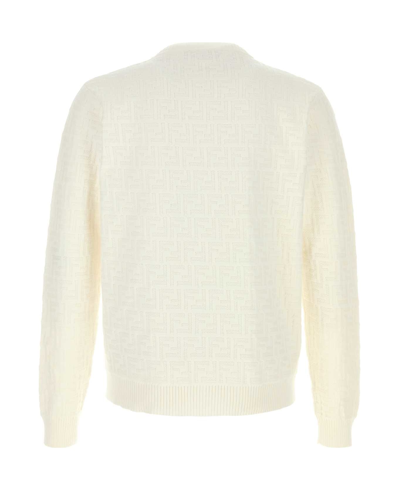 Fendi White Cotton Sweater - WHITE