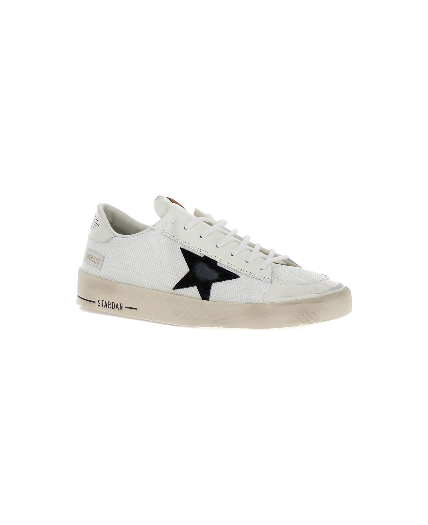 Golden Goose 'stardan' White Low Top Sneakers With Star Patch In Leather And Fabric Man - White
