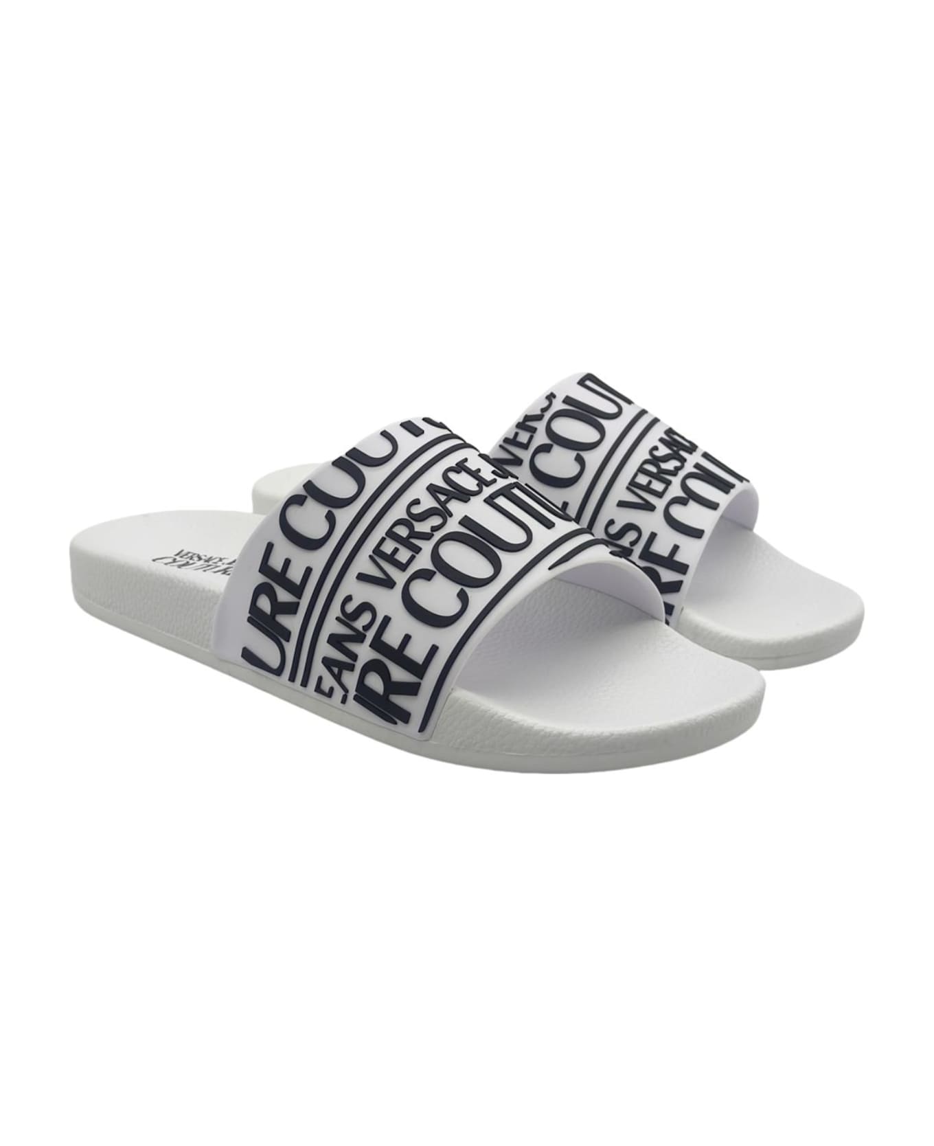 Versace Jeans Couture Pool Slides - White