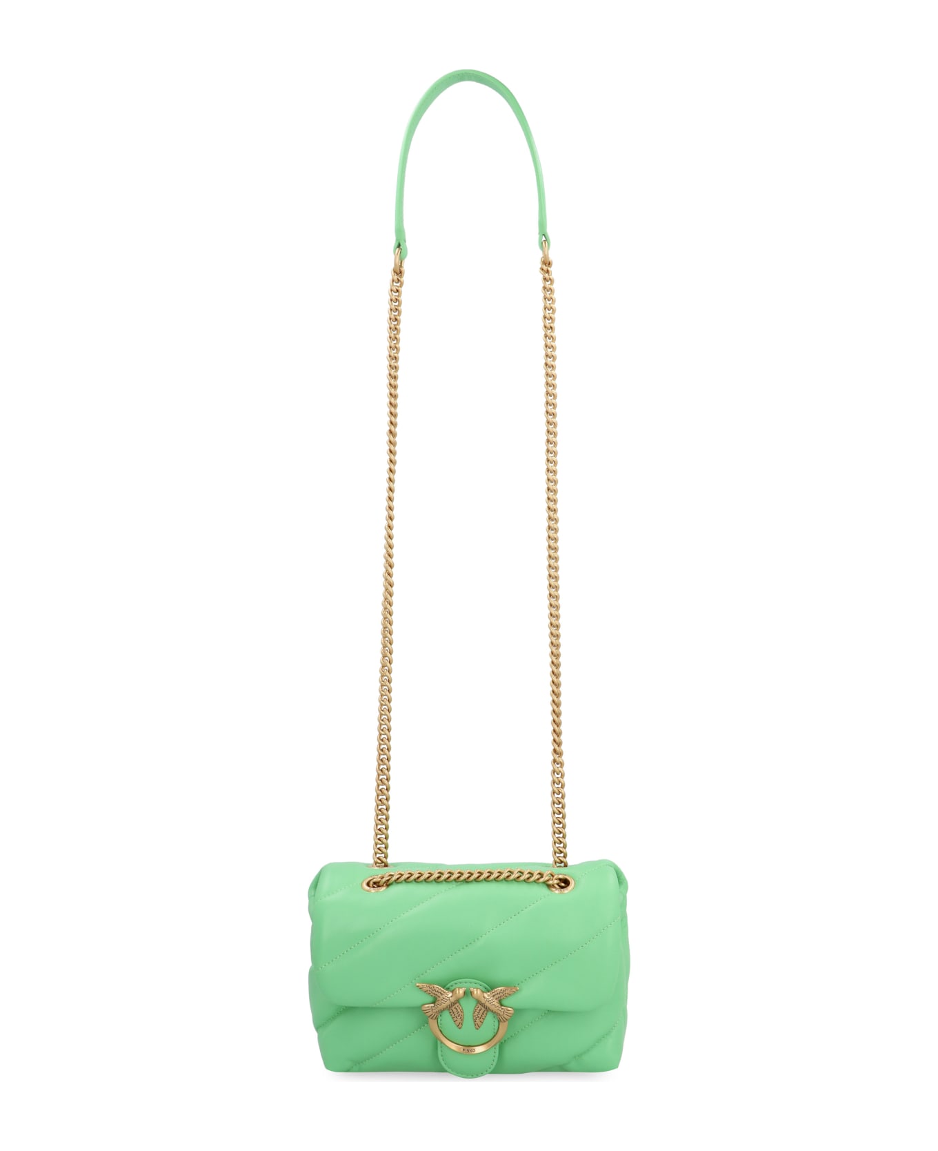Pinko Love Mini Puff Leather Crossbody Bag - green