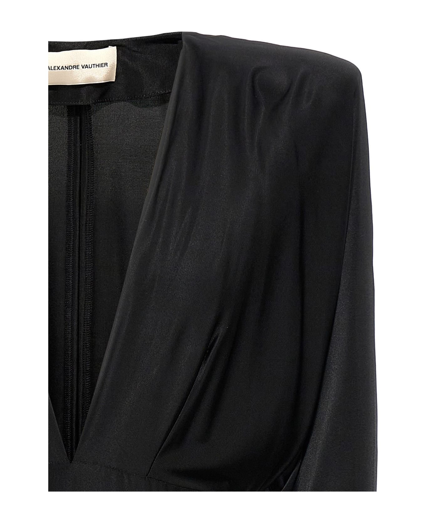 Alexandre Vauthier V-neck Jersey Dress - Black   ワンピース＆ドレス