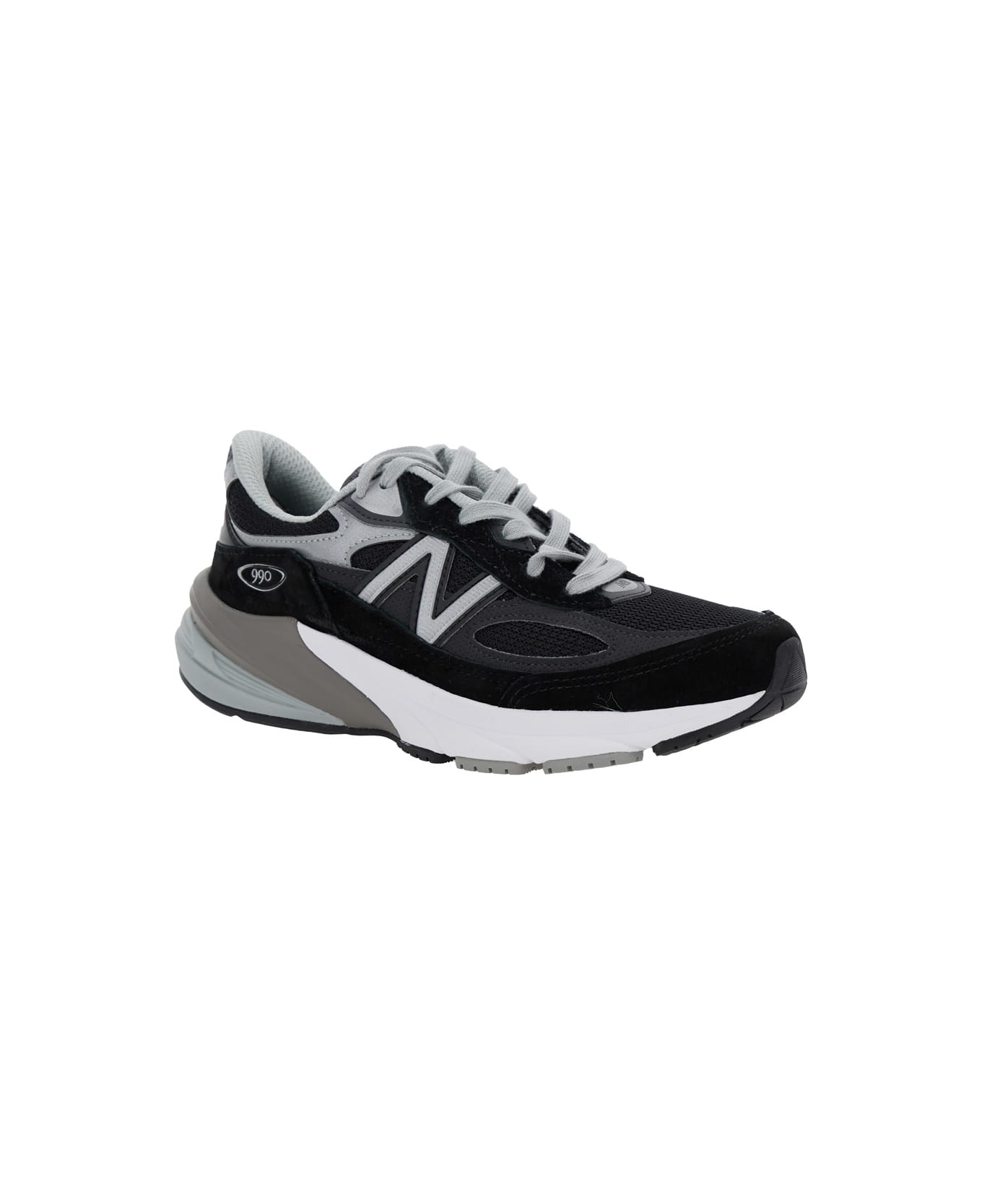 New Balance Black Low Top Sneakers With Logo Detail In Suede And Tech Fabric Woman - Black