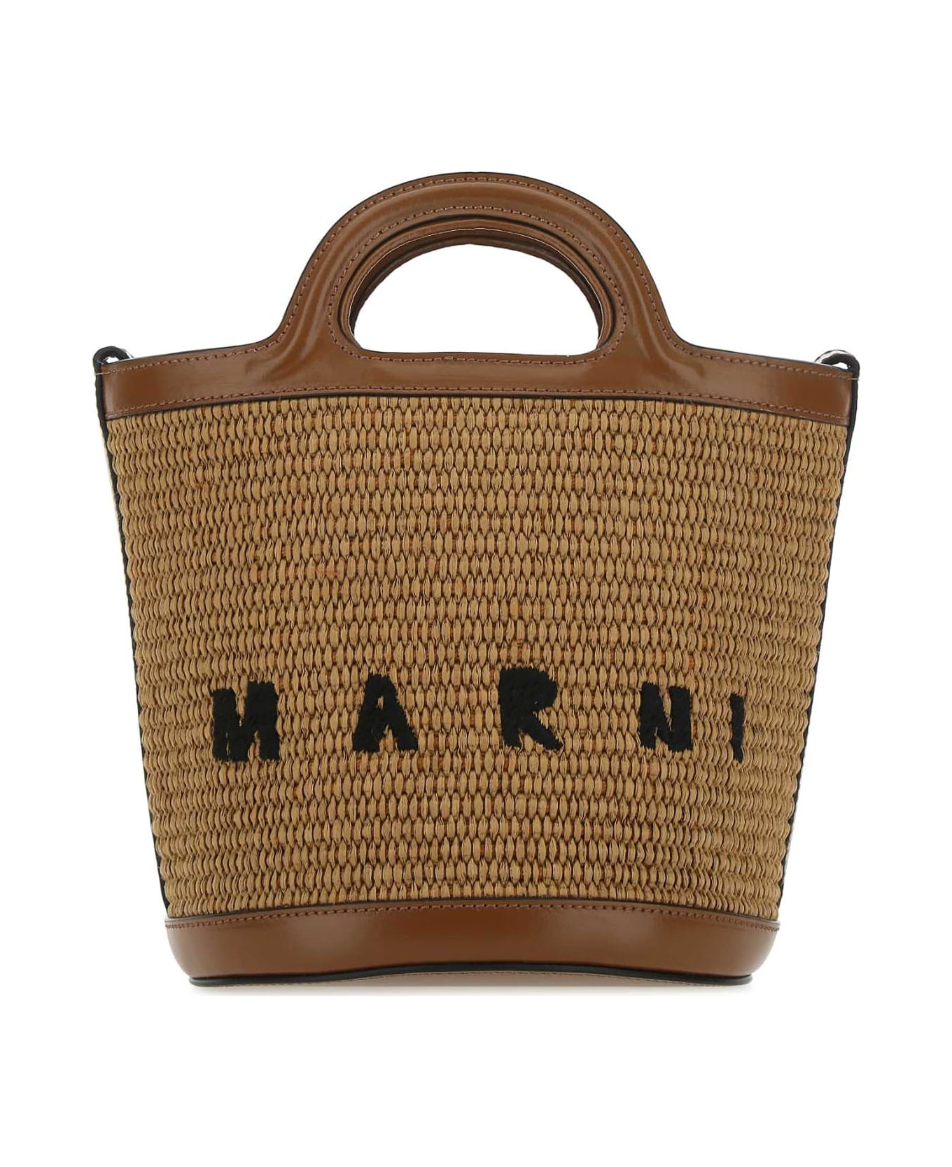 Marni Two-tone Leather And Raffia Tropicalia Bucket Bag - 00M50 トートバッグ