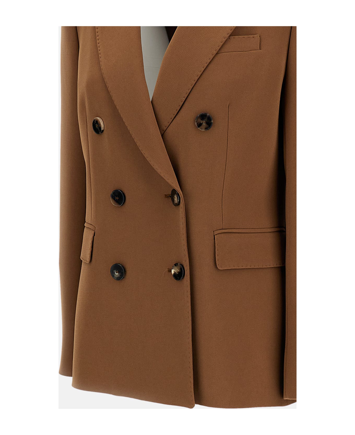 Alberto Biani Double-breasted Cady Jacket - Beige