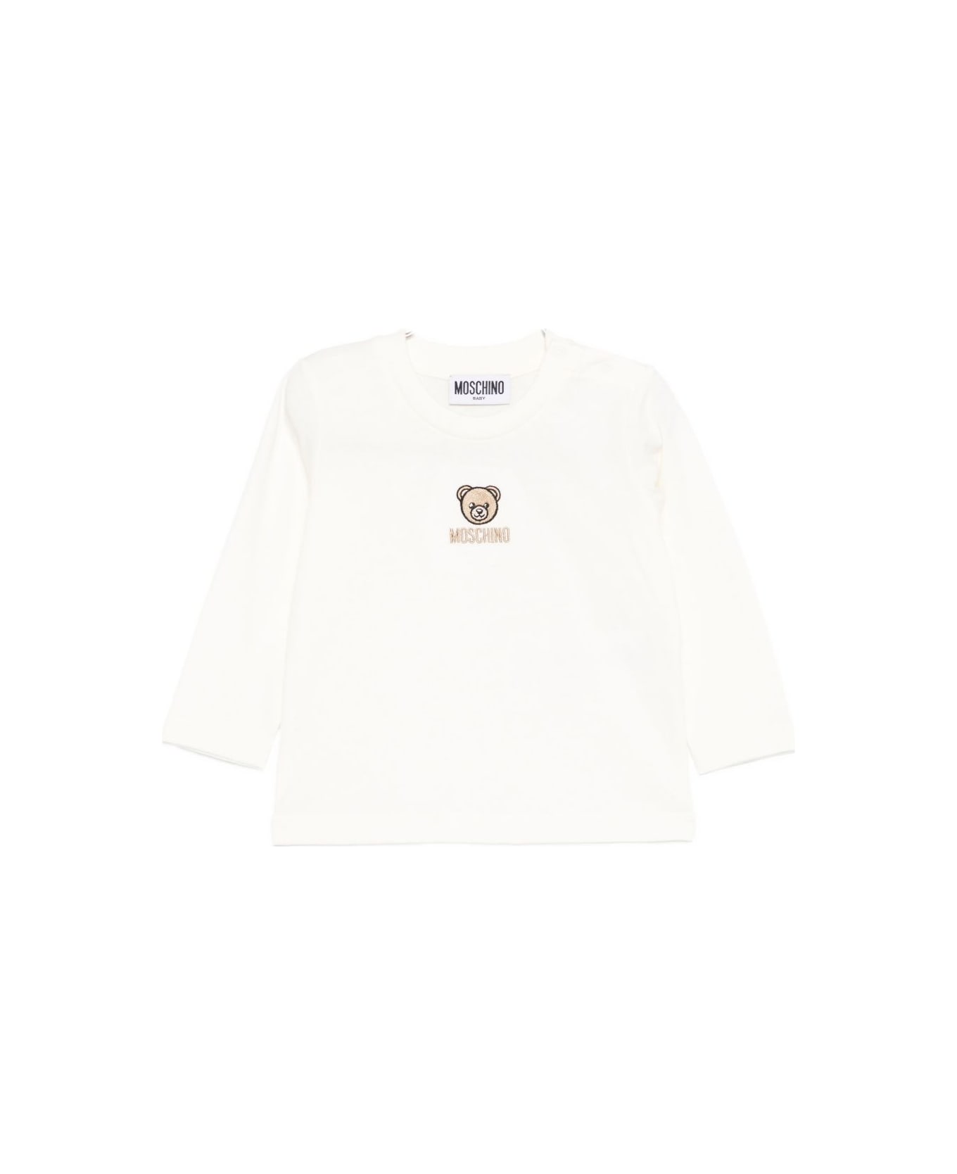 Moschino Kids T-shirt With Teddy Bear Embroidery - White