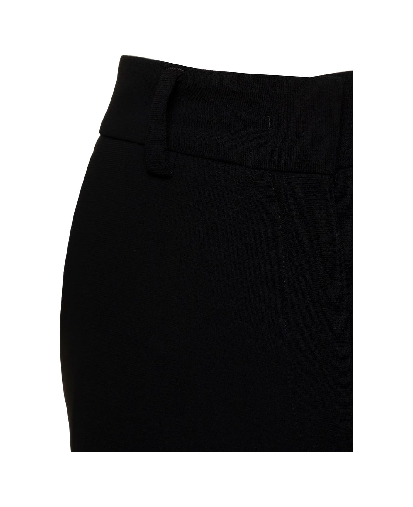 Alberto Biani Black Slightly Flared Pants With Concealed Fastening In Stretch Fabric Woman - Black