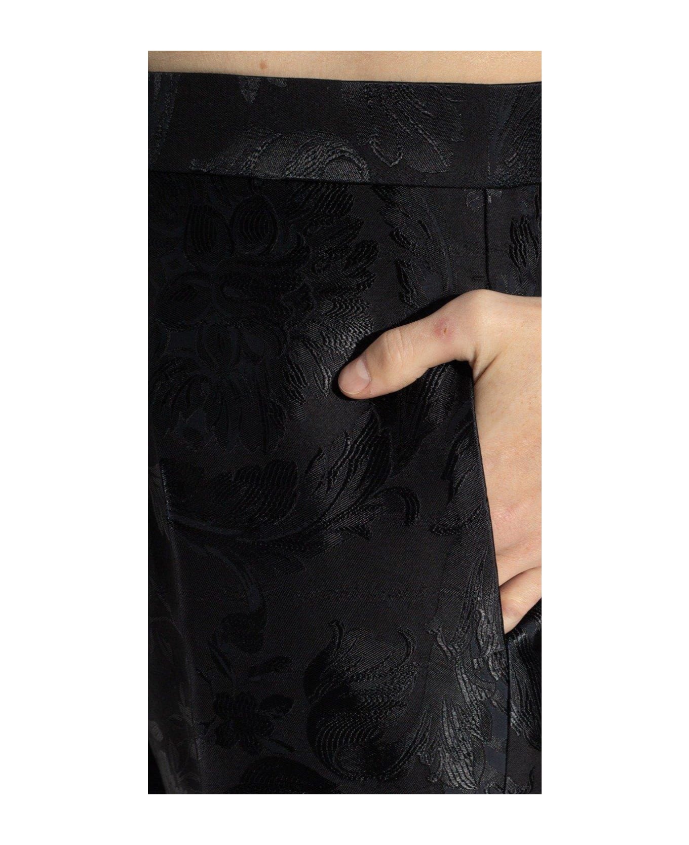 Versace Pleated Tailored Trousers - BLACK