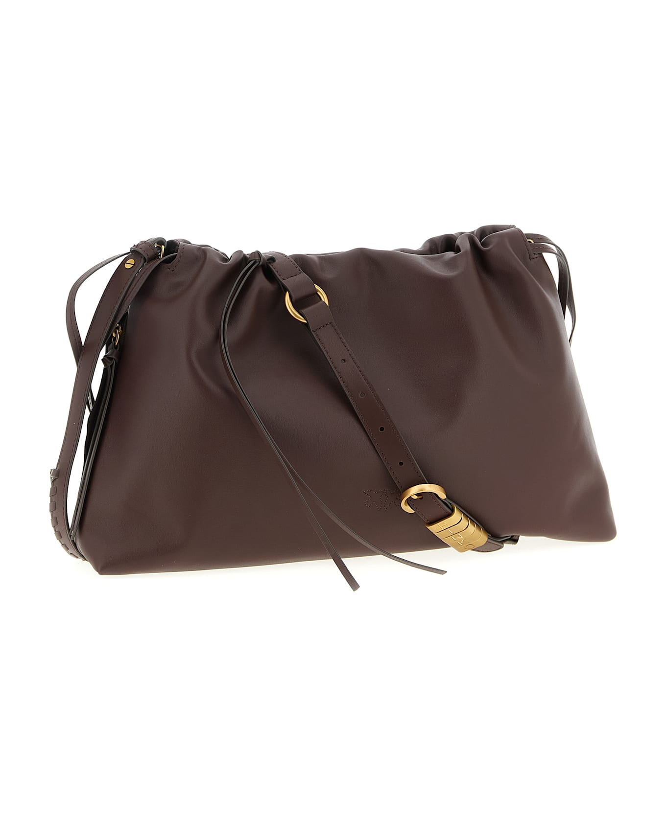 Pinko Maxi Leather Clutch - Brown