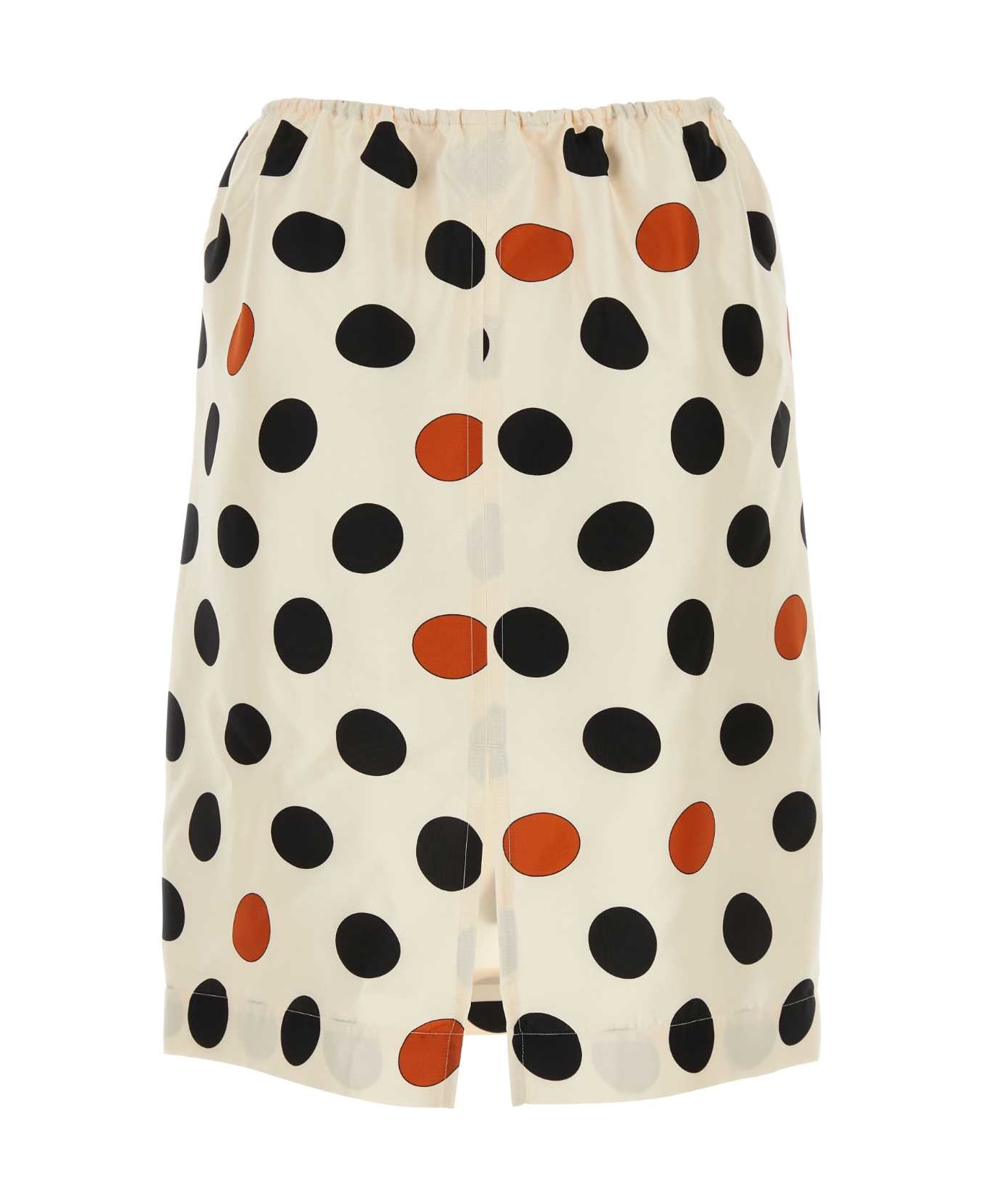 Bottega Veneta Printed Silk Skirt - CREAMBLACKRUST
