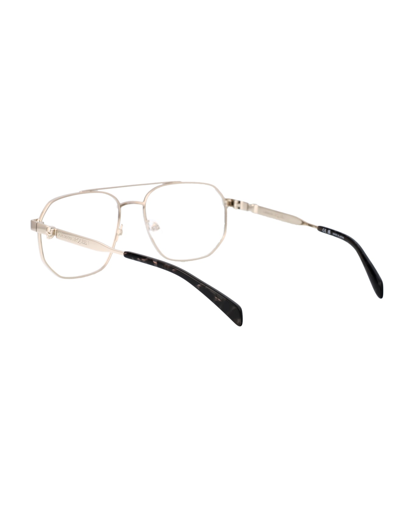 Alexander McQueen Eyewear Am0459o Glasses - 003 SILVER SILVER TRANSPARENT