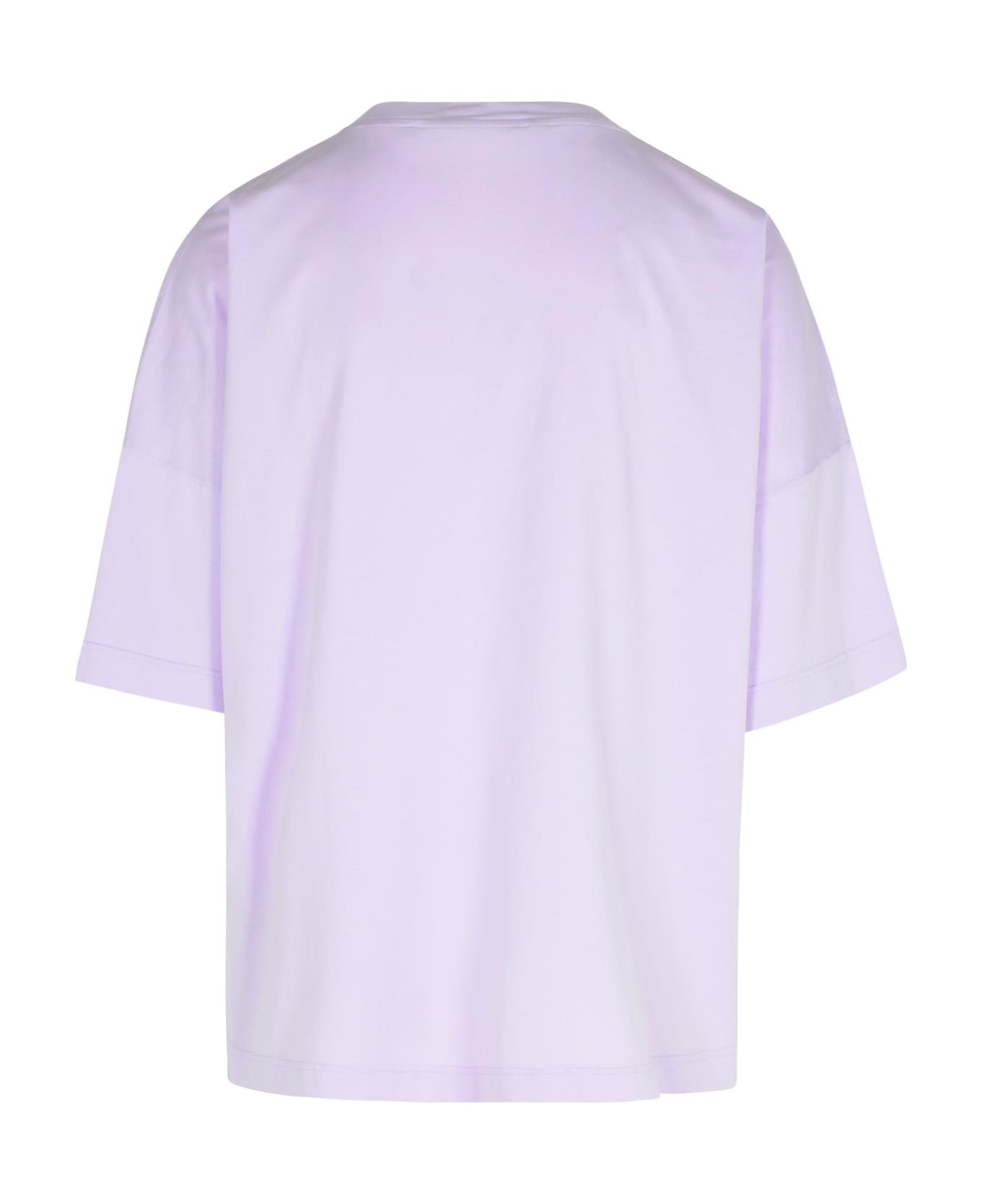 Palm Angels 'neon' Lilac Cotton T-shirt - Liliac