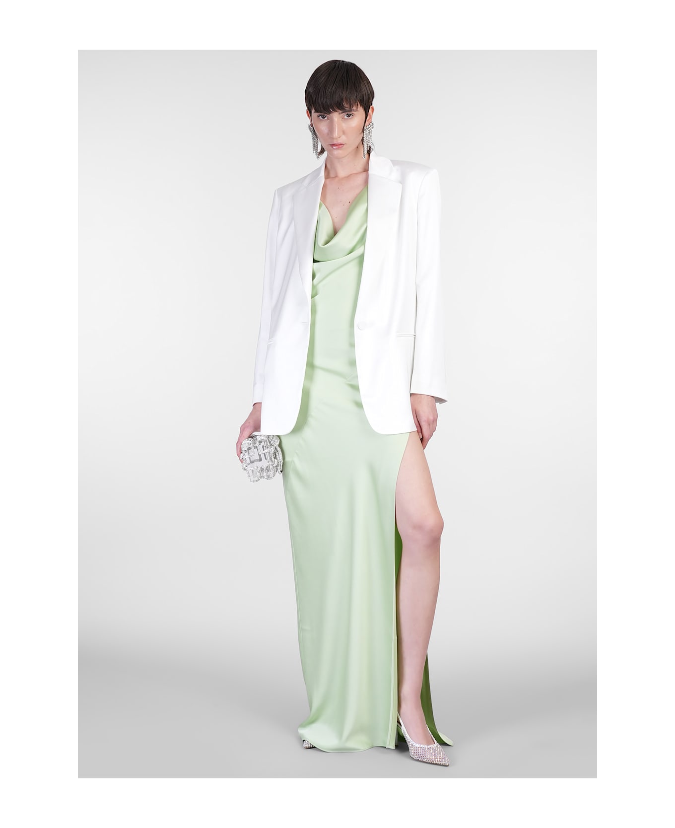 The Andamane Guia With Belt Blazer In White Polyester - white