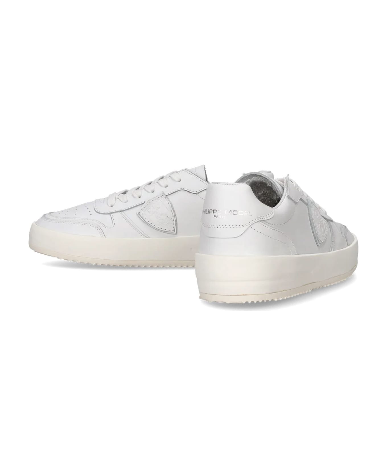 Philippe Model Nice Low-top Sneakers In Leather, White - White