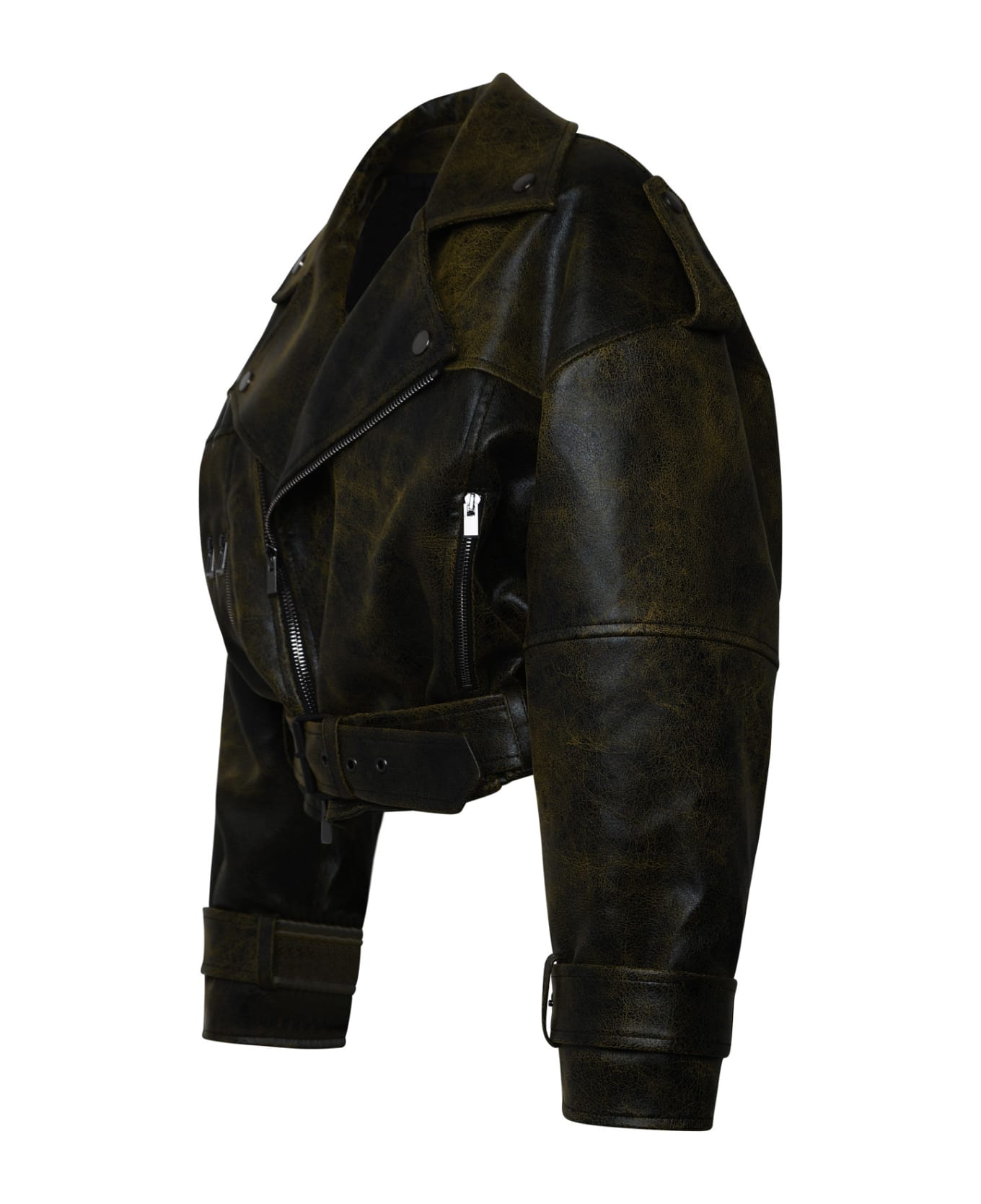 The Andamane Nova Two-tone Polyester Jacket - Black レザージャケット