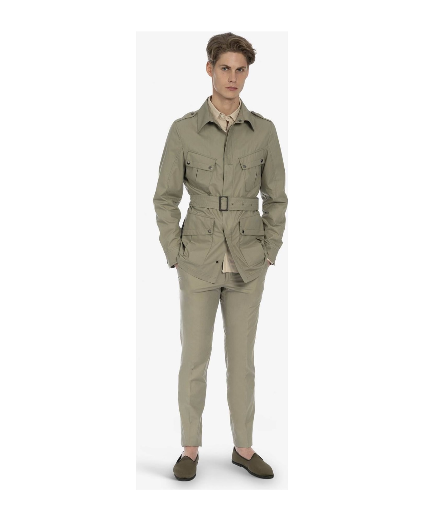 Larusmiani Merzouga Safari Jacket Blazer - Sage Green
