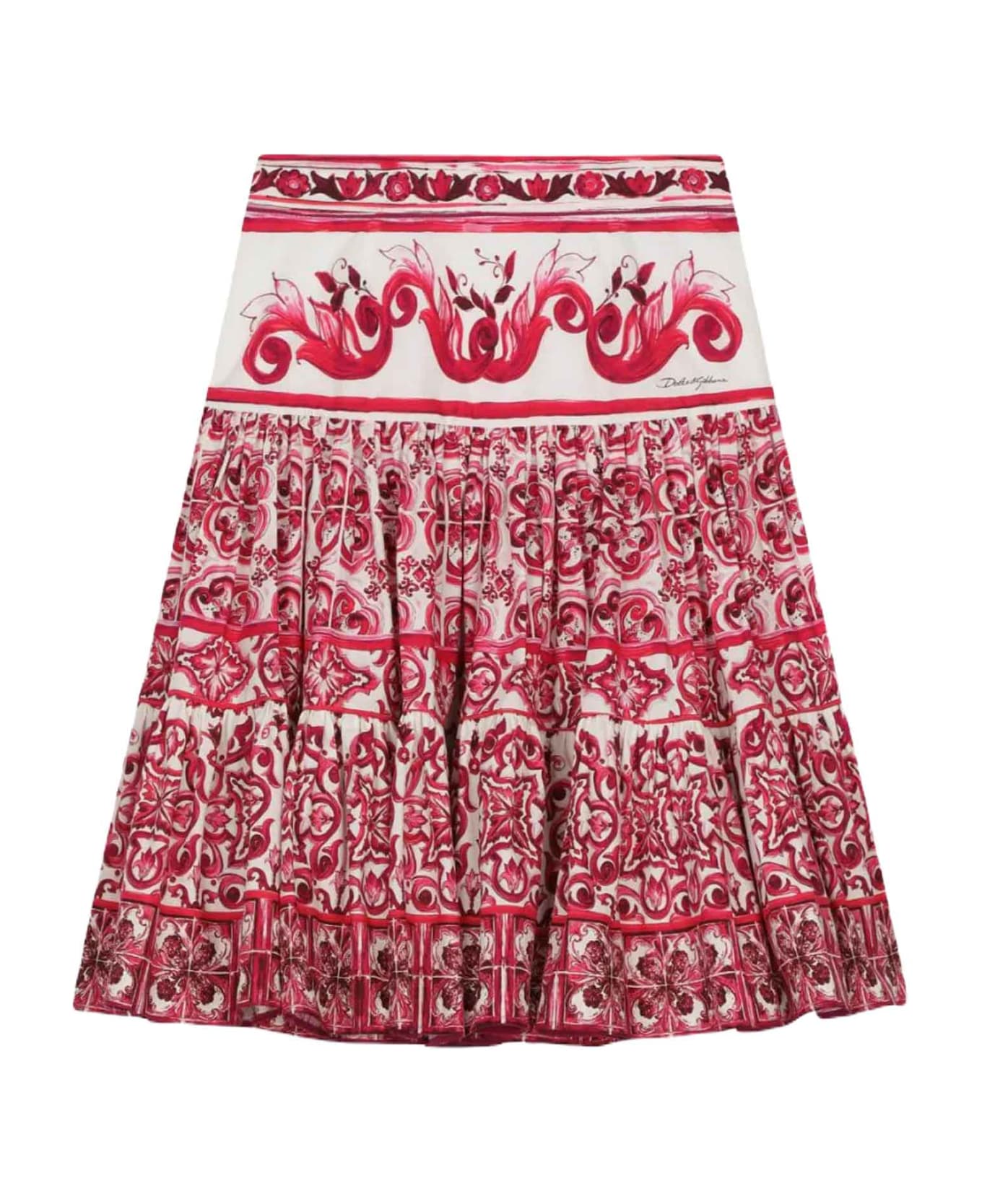 Dolce & Gabbana White/fuchsia Skirt Girl Dolce&gabbana Kids - Fucsia