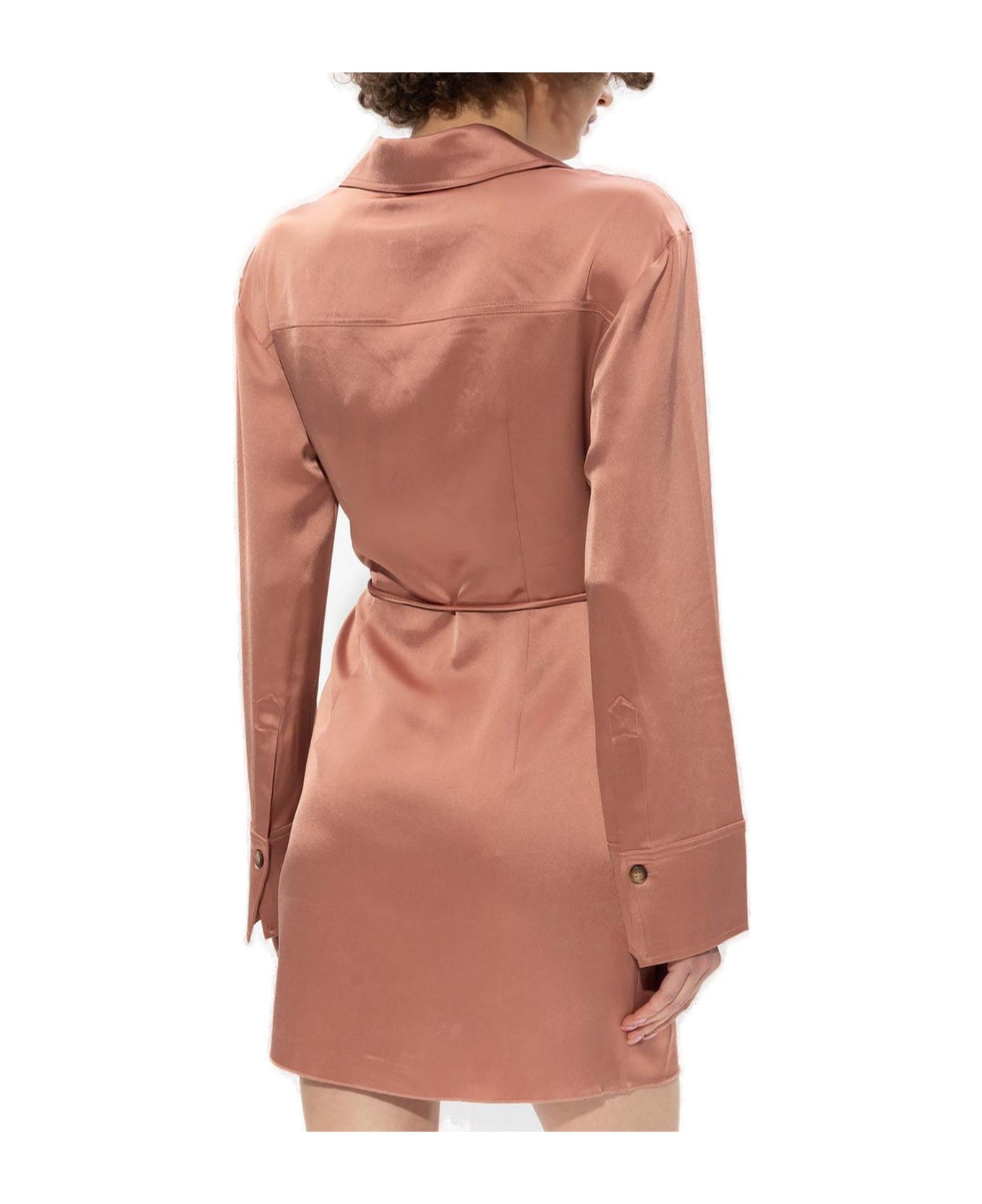 Nanushka Xaviera Long-sleeved Dress - Brown Terra