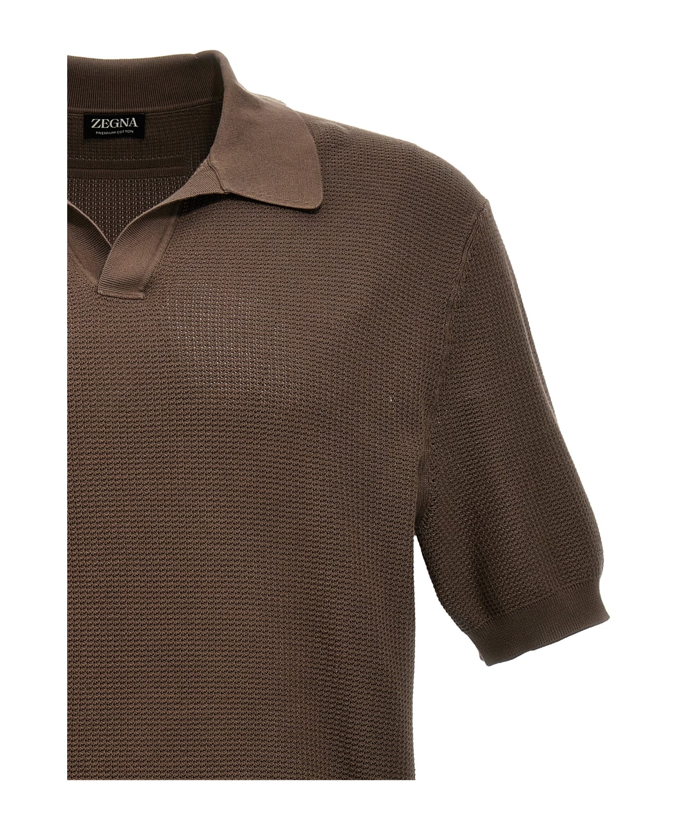 Zegna Knitted Polo Shirt - Green