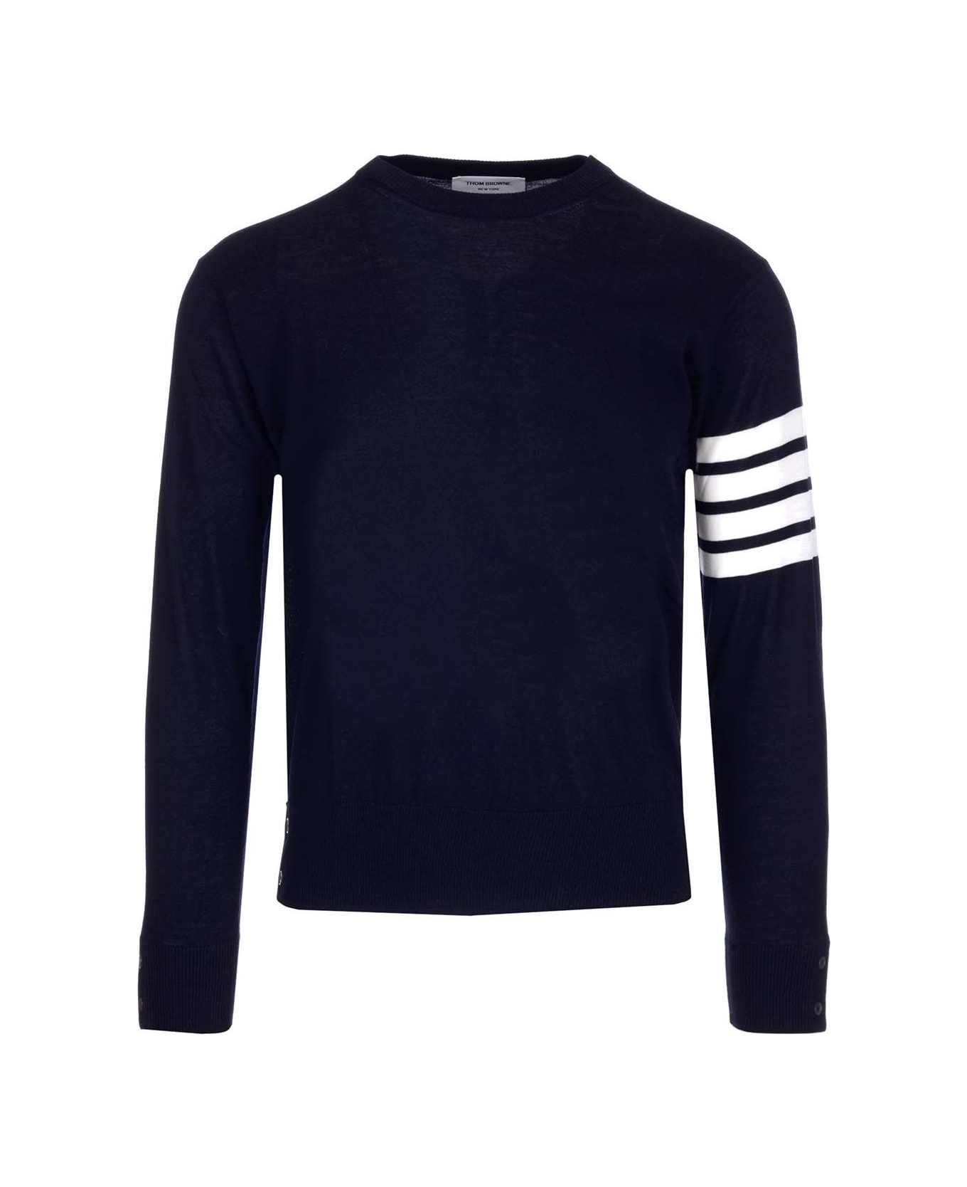 Thom Browne '4-bar' Merino Wool Sweater - navy