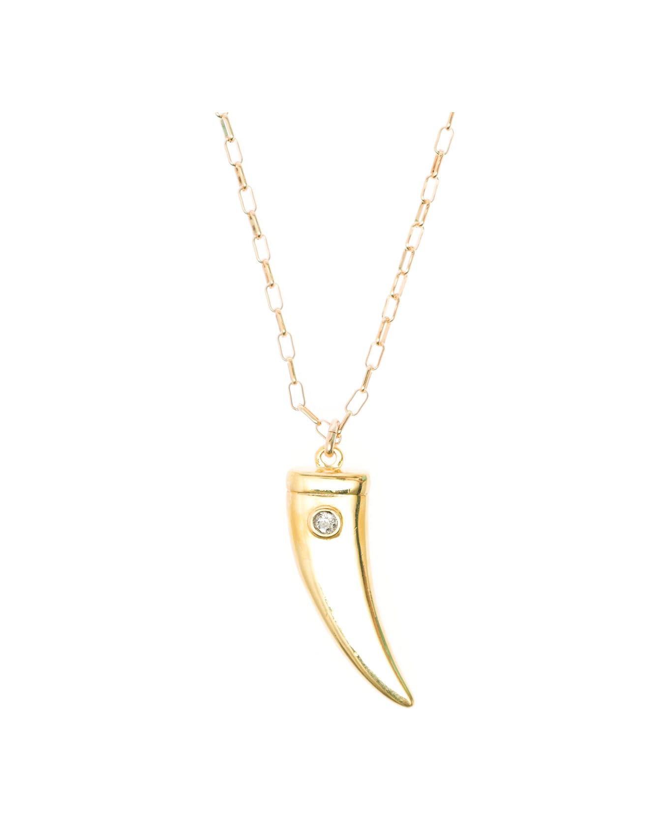Isabel Marant Woman's Long Metal Necklace With Gold Colored Horn Pendant - Metallic