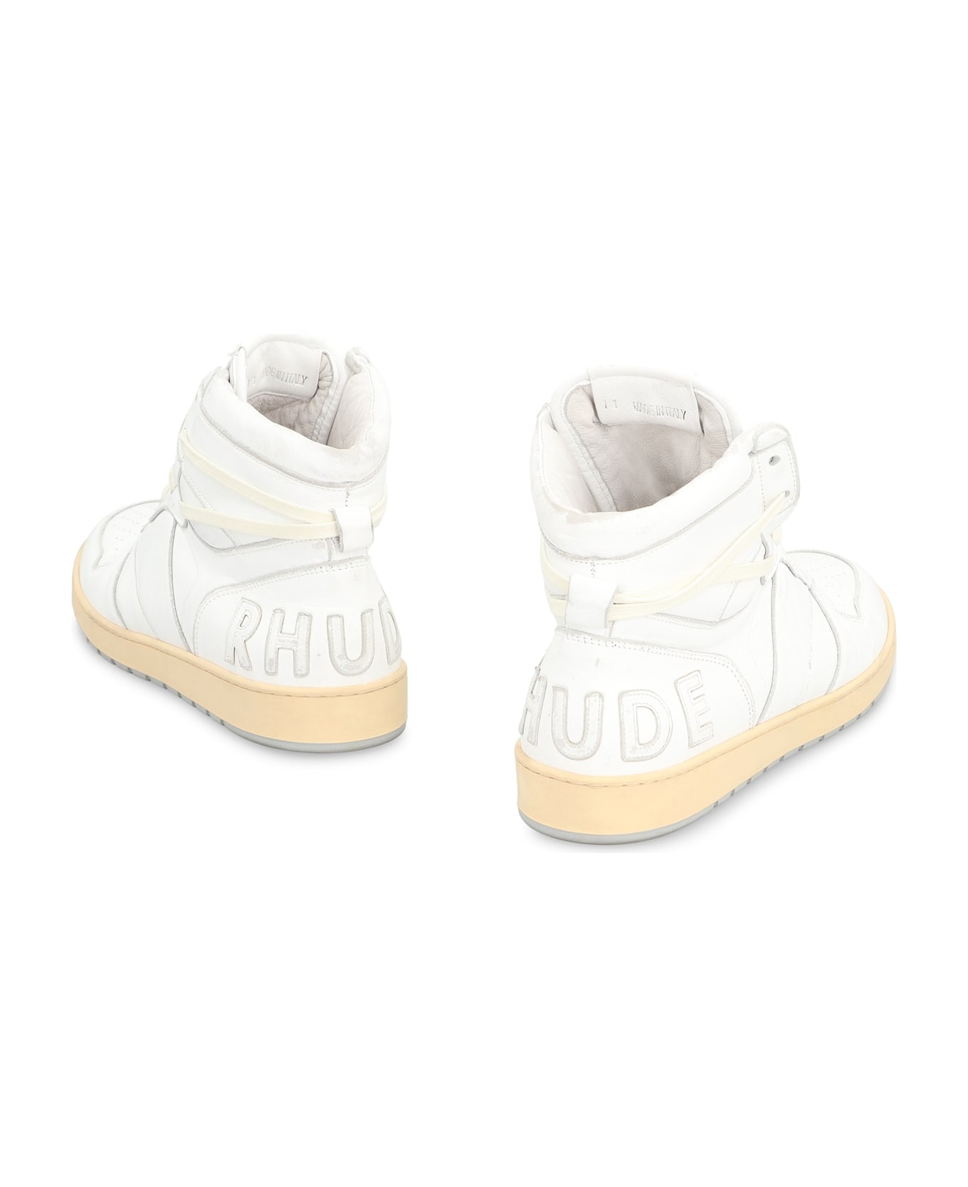 Rhude Rhecess Leather High-top Sneakers - White