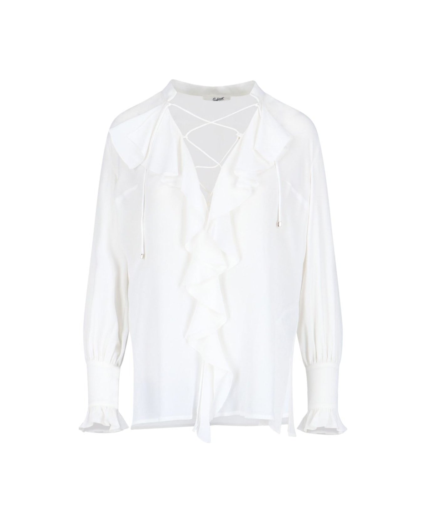 The Seafarer Shirt With Ruffles - White