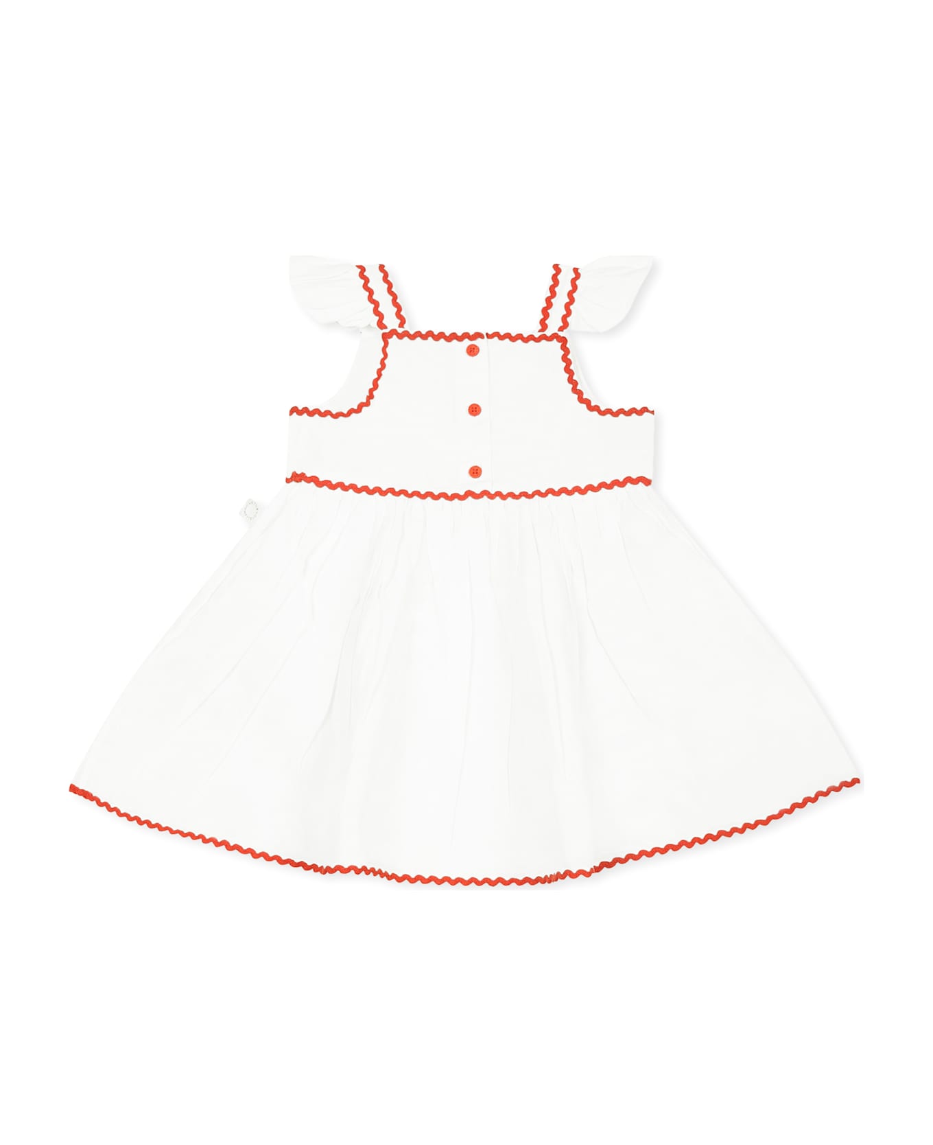 Stella McCartney Kids White Dress For Baby Girl With Strawberries - White