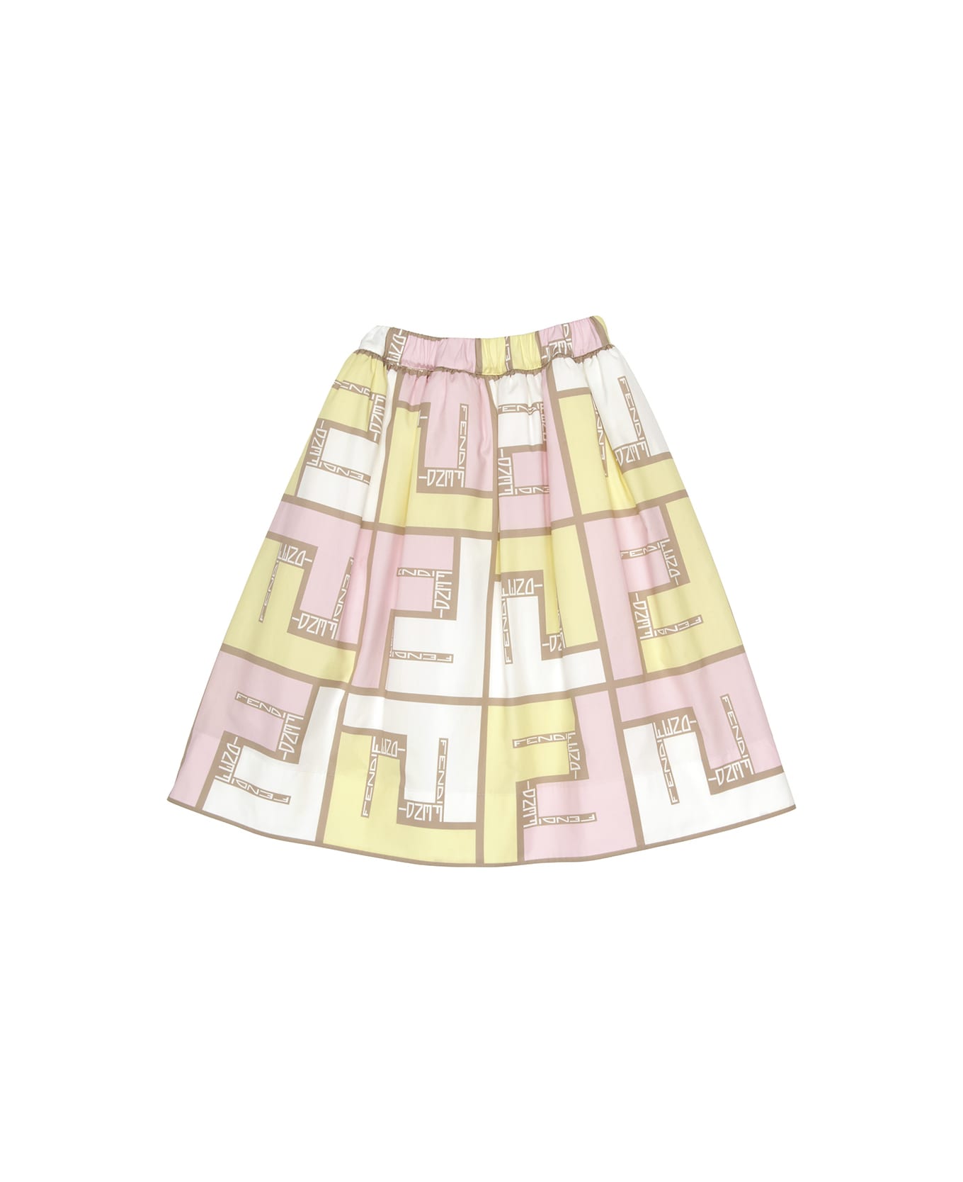 Fendi Macropuzzled Logoed Long Skirt - MultiColour