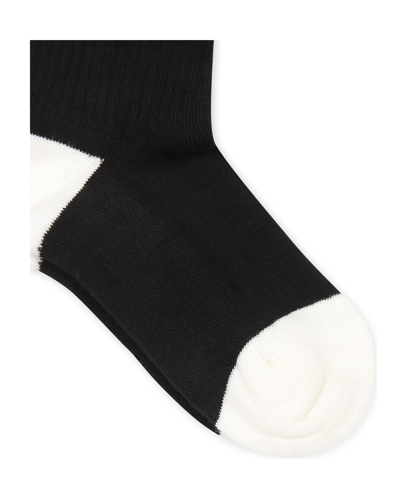 MSGM Black Socks For Kids With Logo - Black