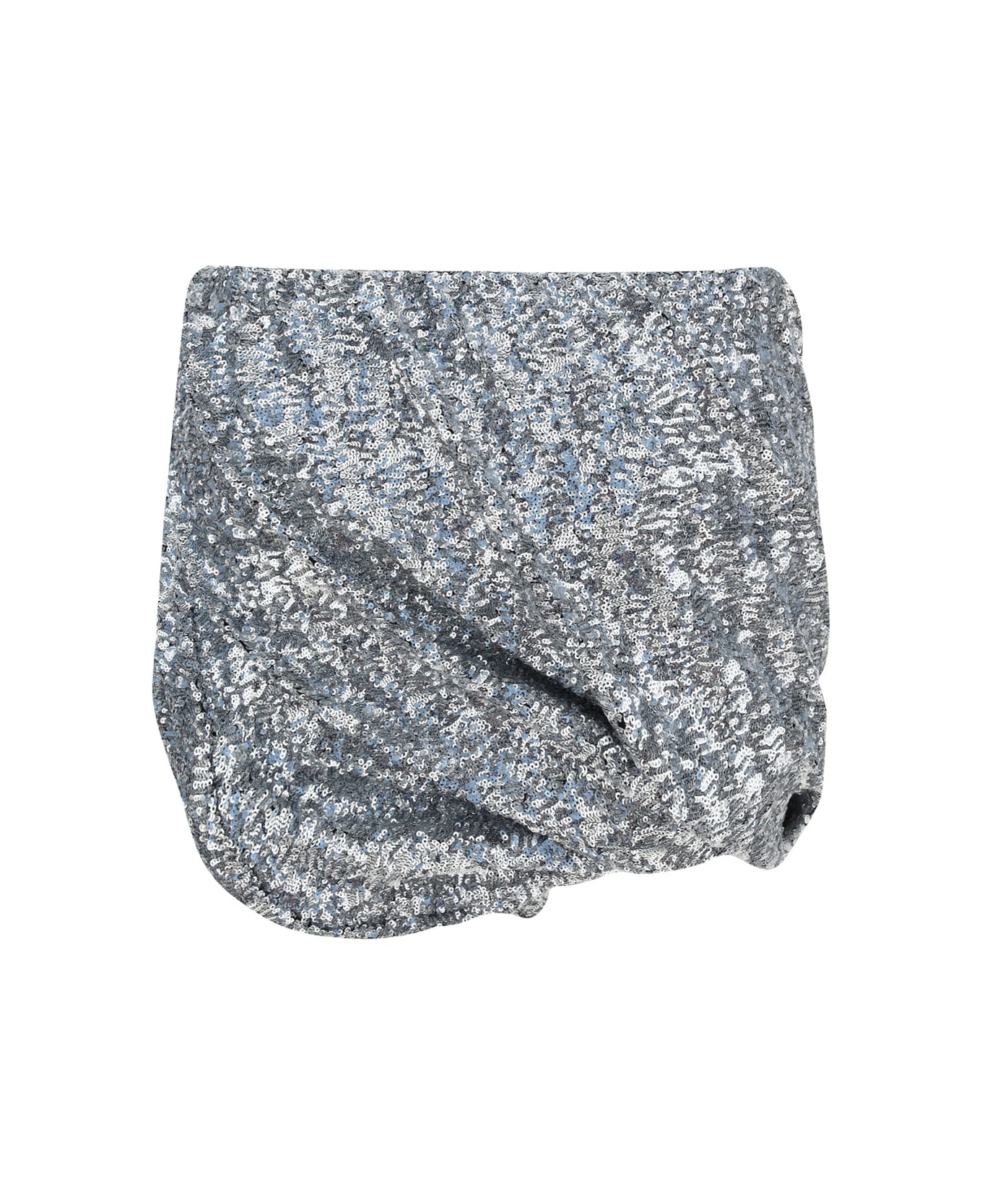 The Attico Sequins Mini Skirt - SILVER