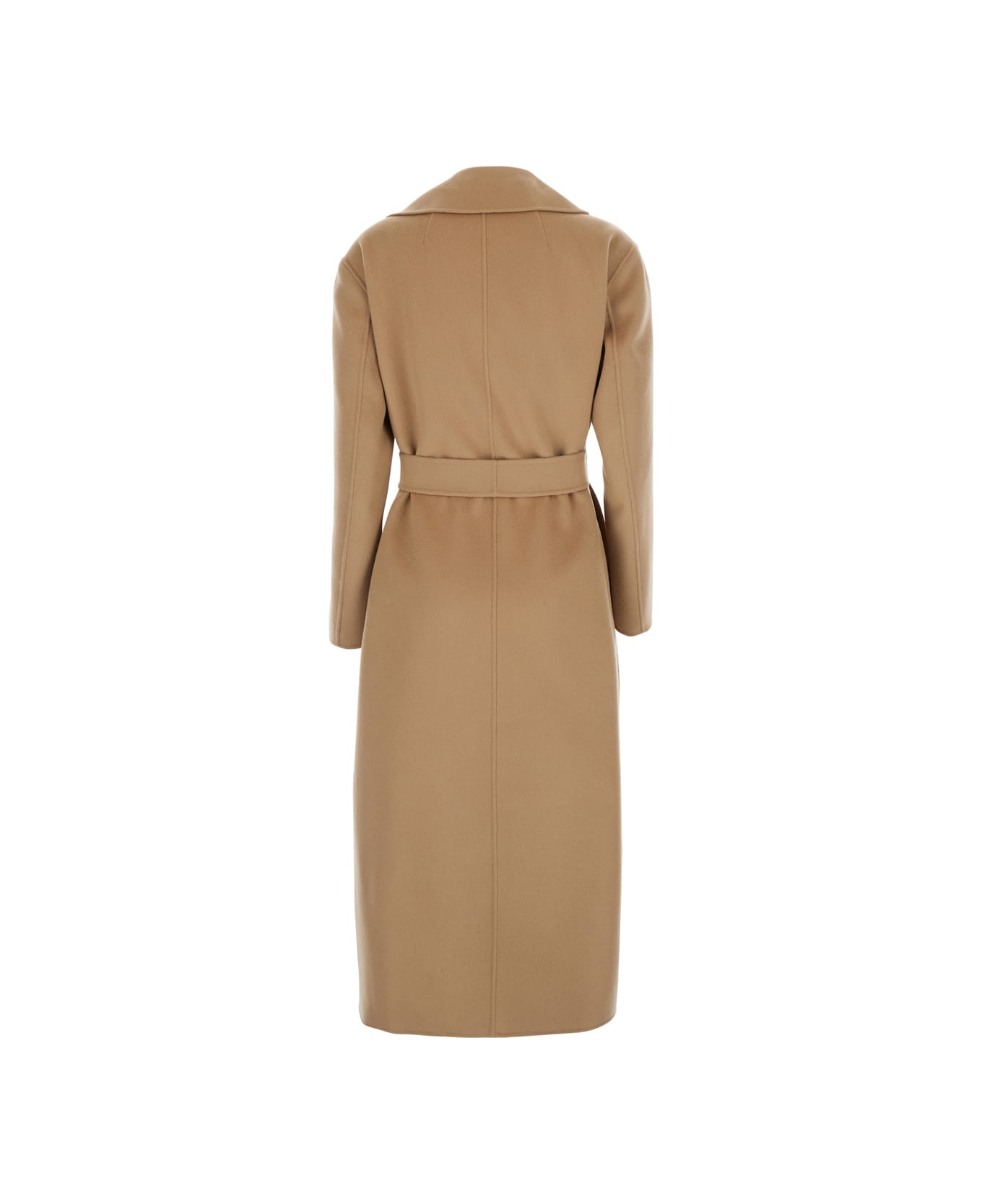 
S Max Mara 
livia
 Beige Coat With Waist Belt In Virgin Wool Woman - Beige