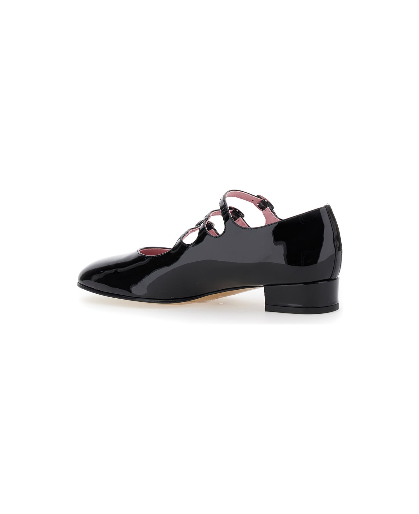Carel 
kina
 Black Mary Janes With Straps And Block Heel In Patent Leather Woman - Black