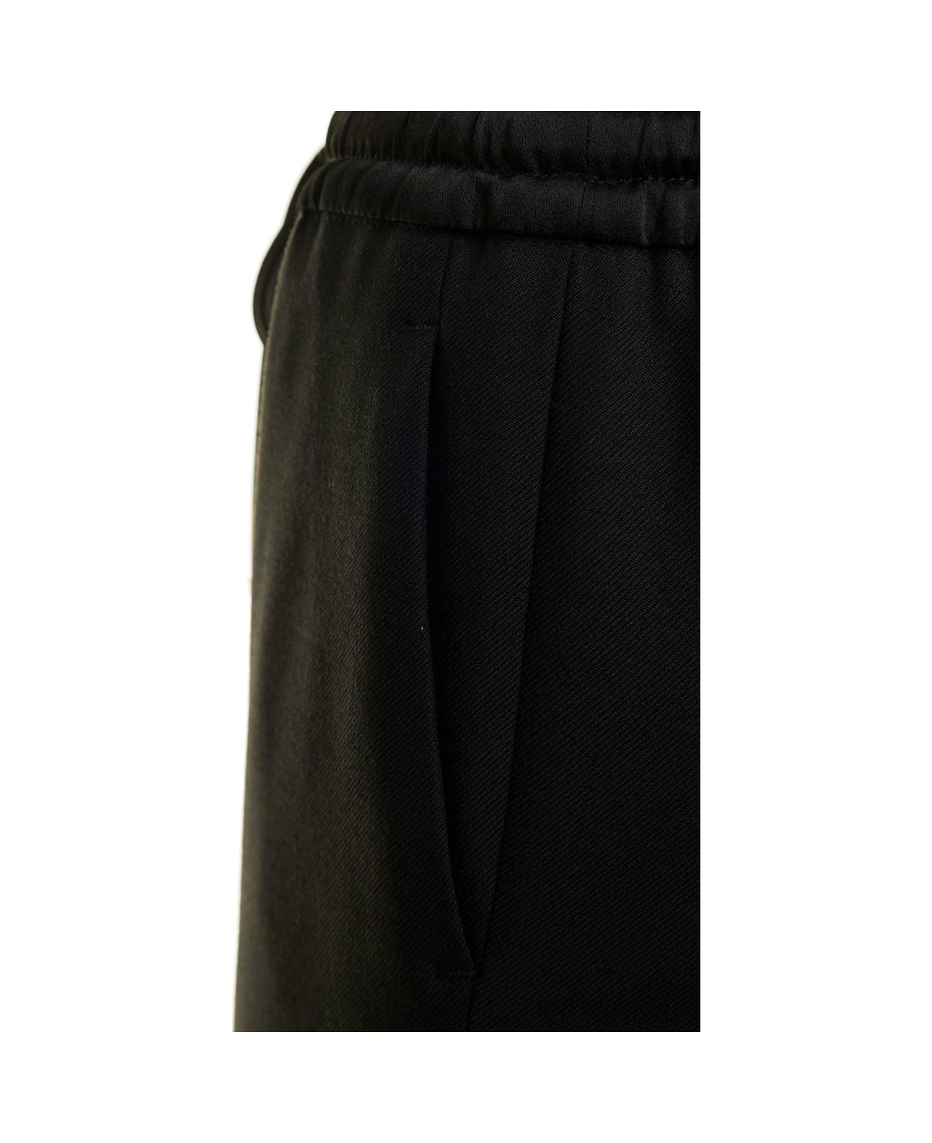 TwinSet Black Wool Trousers With Drawstring Twin Set Woman - Black