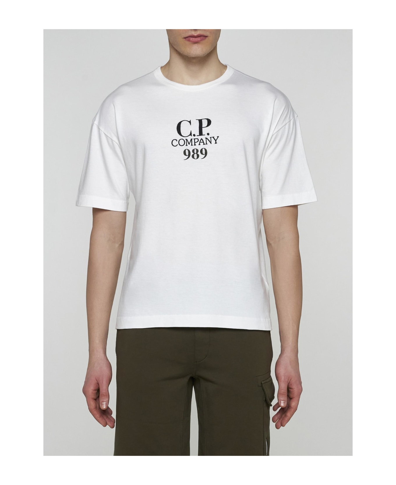 C.P. Company Logo Cotton T-shirt - GAUZE WHITE