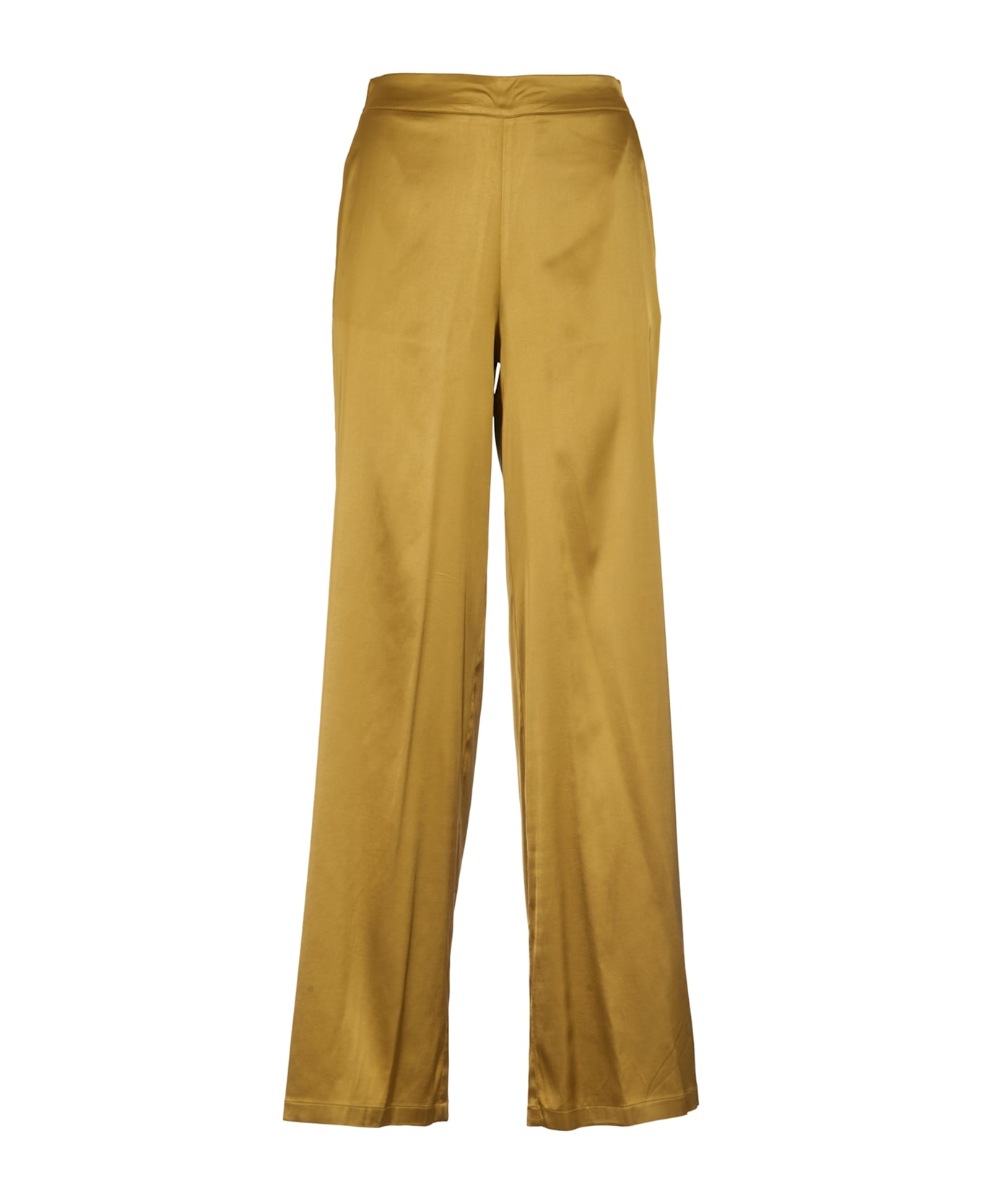 Attic and Barn Elastic Waist Wide Straight Leg Trousers - Olio