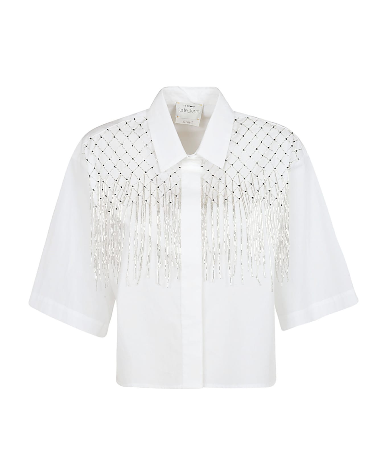 Forte_Forte Embellished Cropped Shirt - Pure
