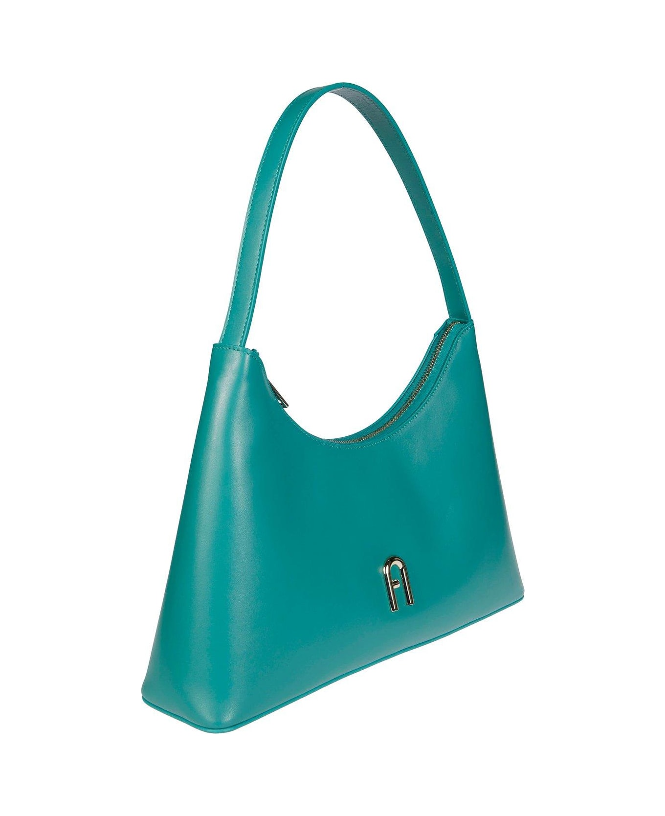 Furla Diamante Logo Plaque Shoulder Bag - Verde