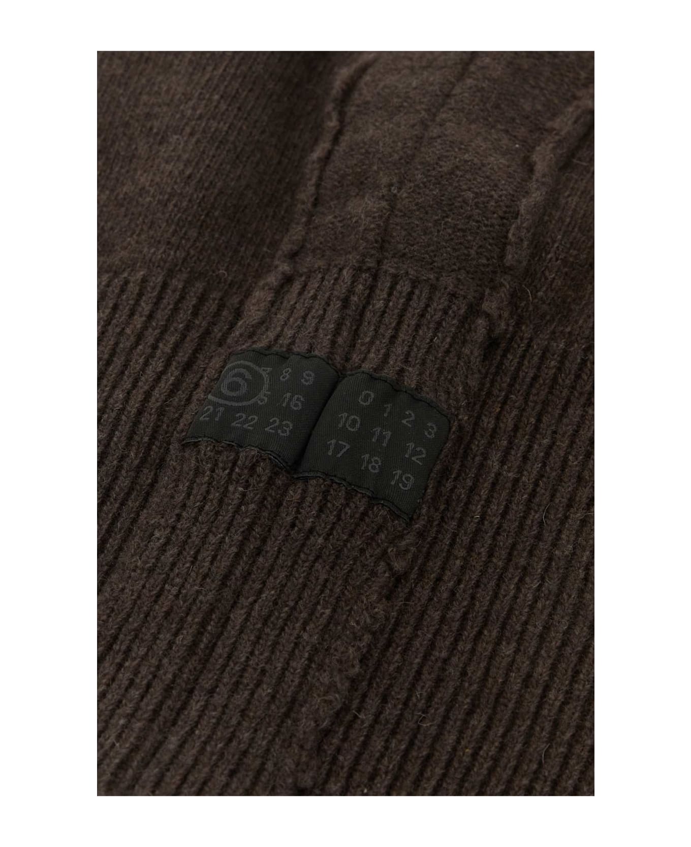 MM6 Maison Margiela Dark Brown Wool Blend Balaclava - BROWN