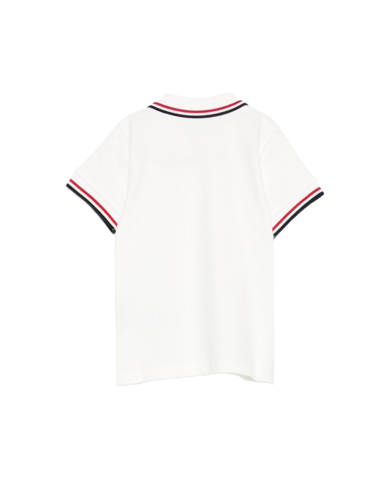 Moncler Enfant Logo-patch Tipped Polo Shirt - White