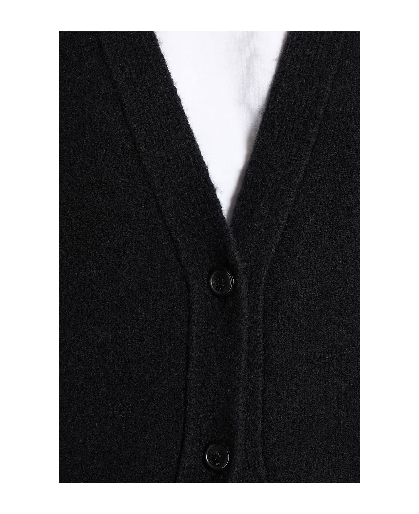 Laneus Cardigan In Black Cashmere - black