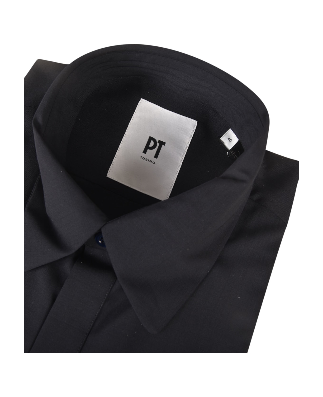 PT Torino Patched Pocket Plain Shirt - BLU