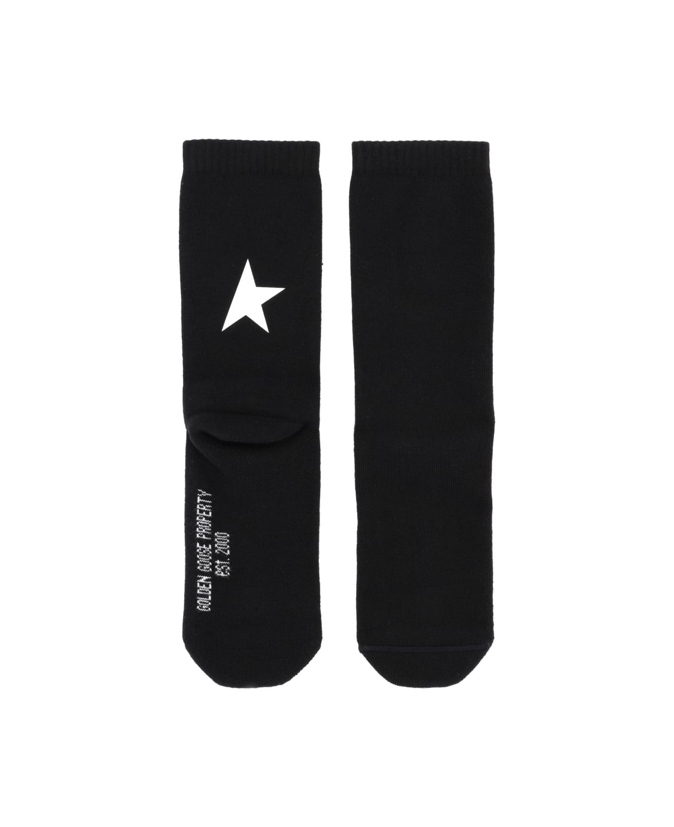 Golden Goose Socks With Logo - BLACK