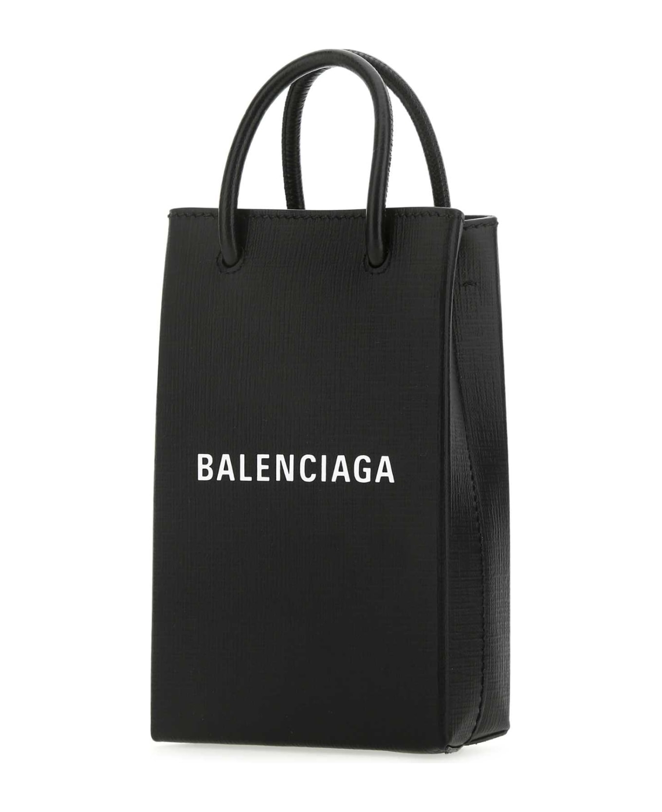 Balenciaga Black Leather Phone Case - 1000