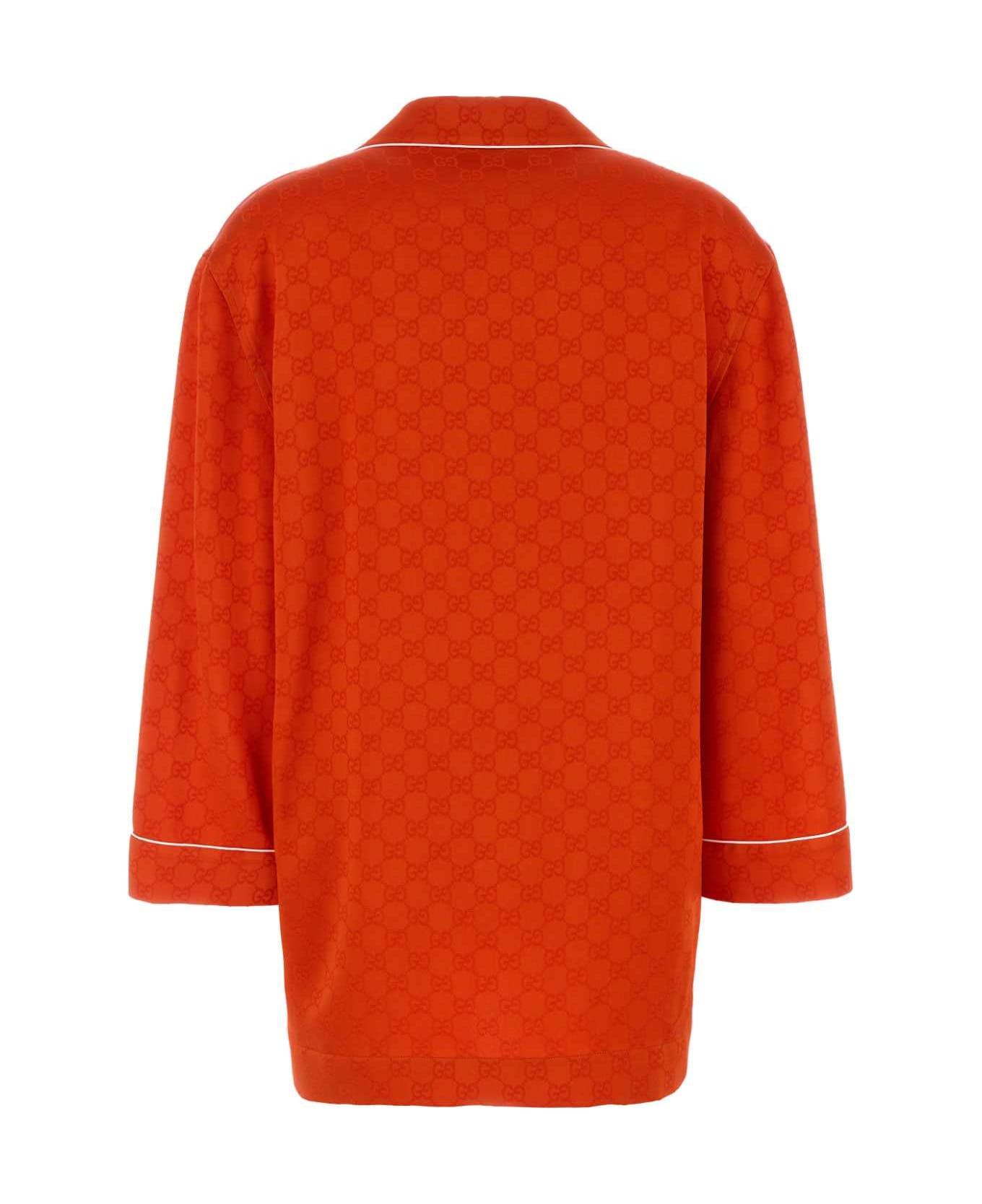 Gucci Orange Satin Shirt - RED