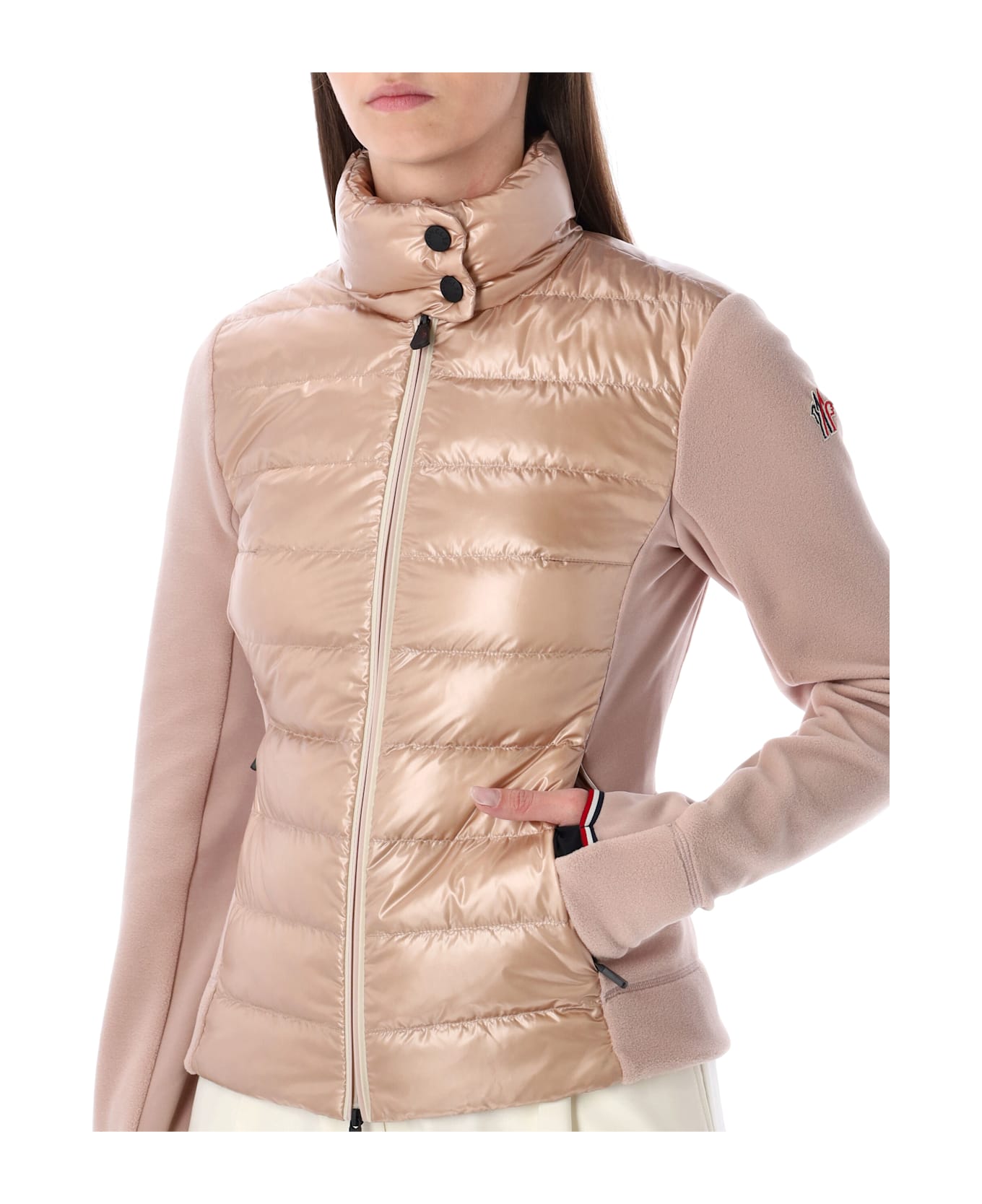 Moncler Grenoble Padded Nylon Laqué Sweatshirt - ROSE