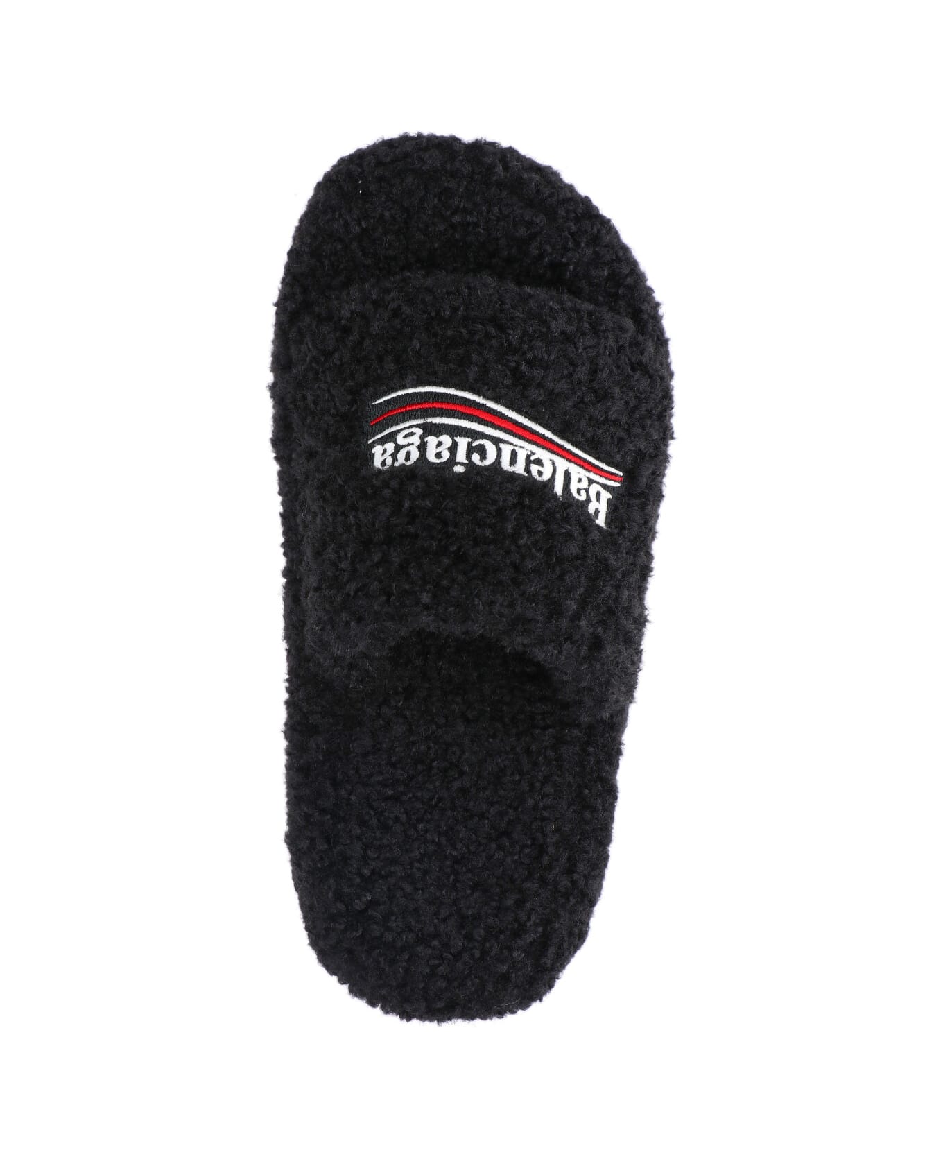 Balenciaga "furry" Slide Sandals - Black  