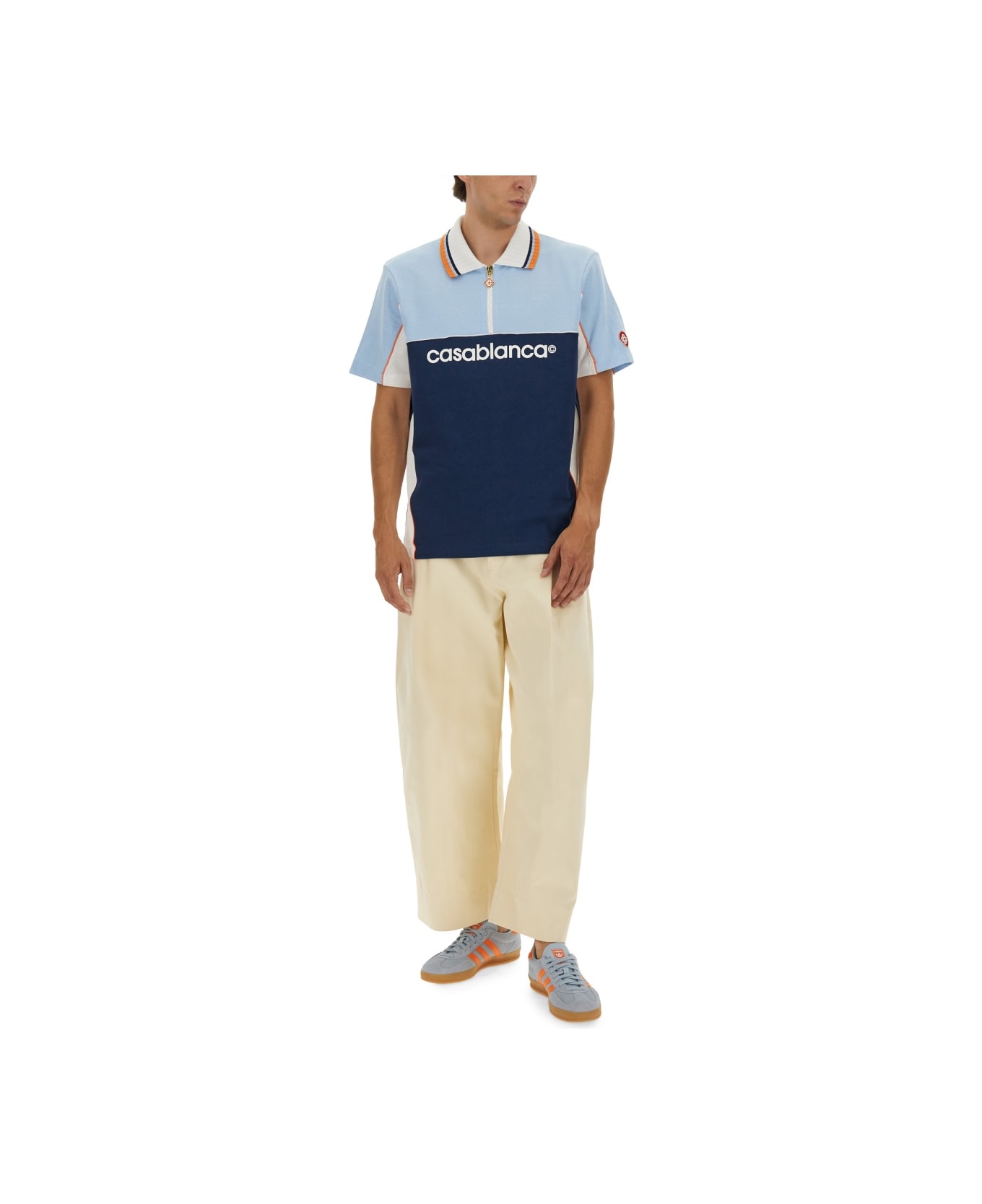 Casablanca Oversize Fit Polo Shirt - BLUE