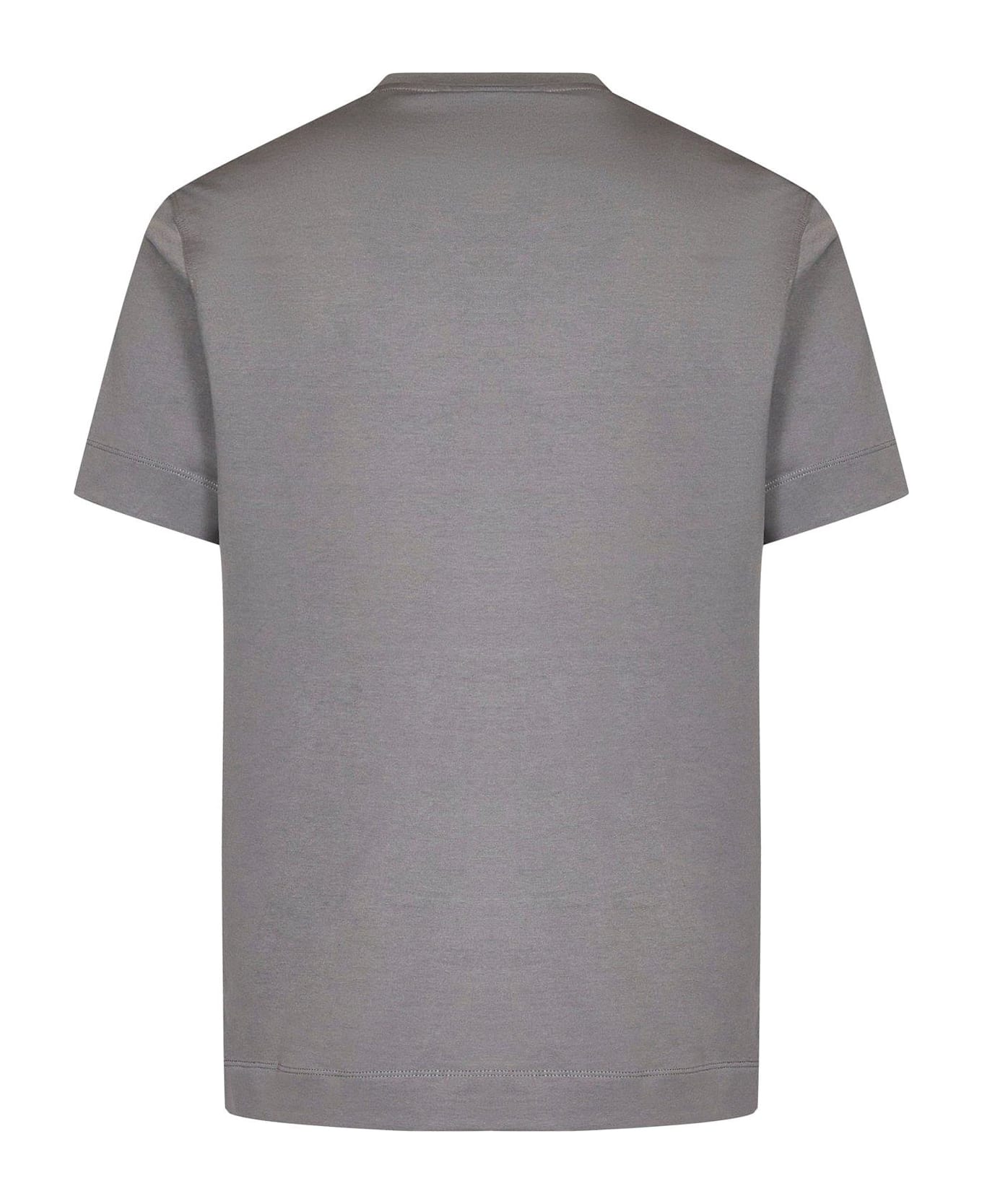 Emporio Armani Logo Embroidered Crewneck T-shirt - Grey