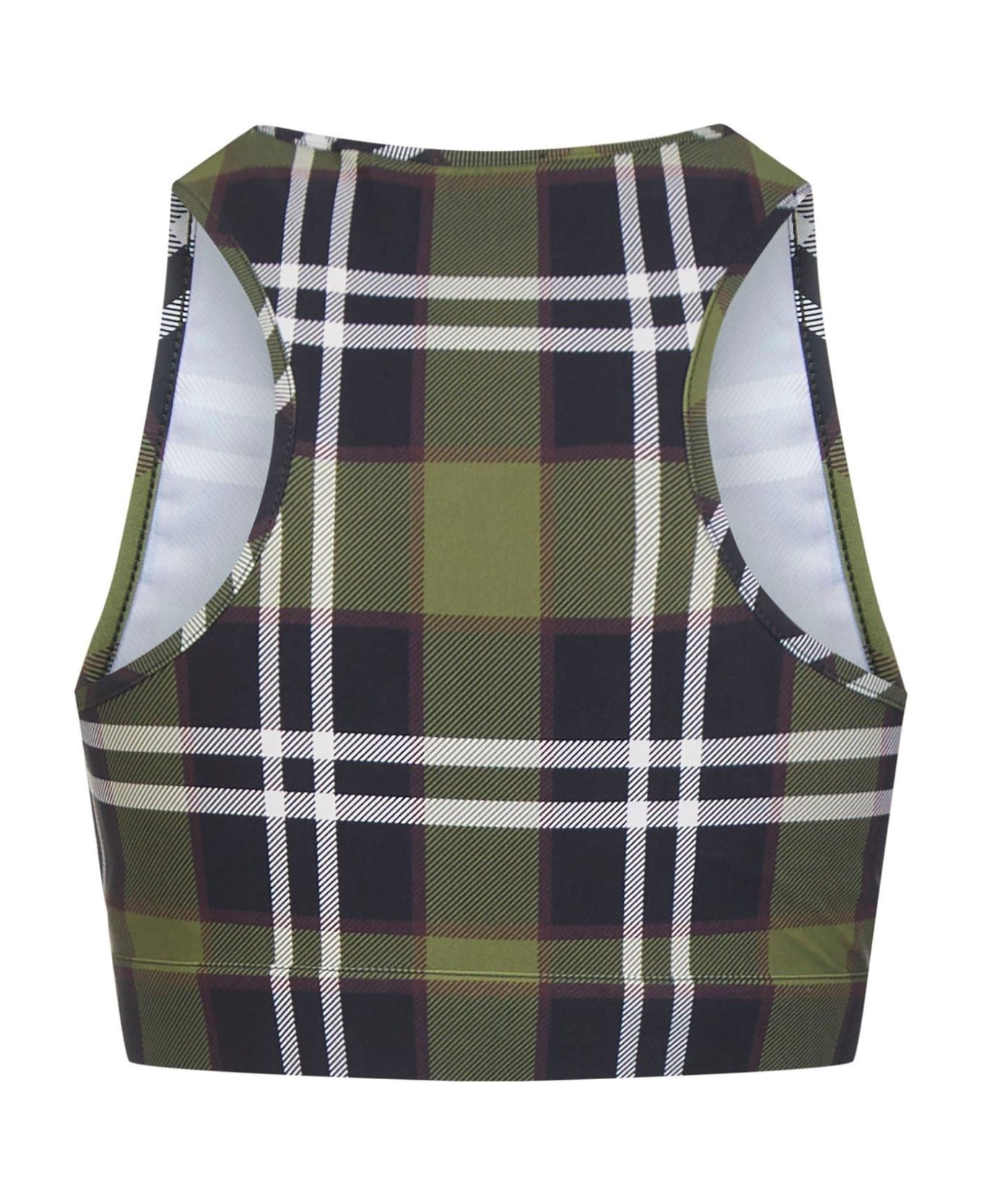 Burberry Checked Cropped Tank Top - MULTICOLOUR